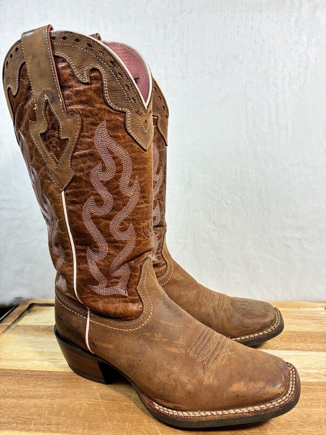 ARIAT Crossfire Caliente Weathered Brown Leather Boots Women's Sz 6.5 3