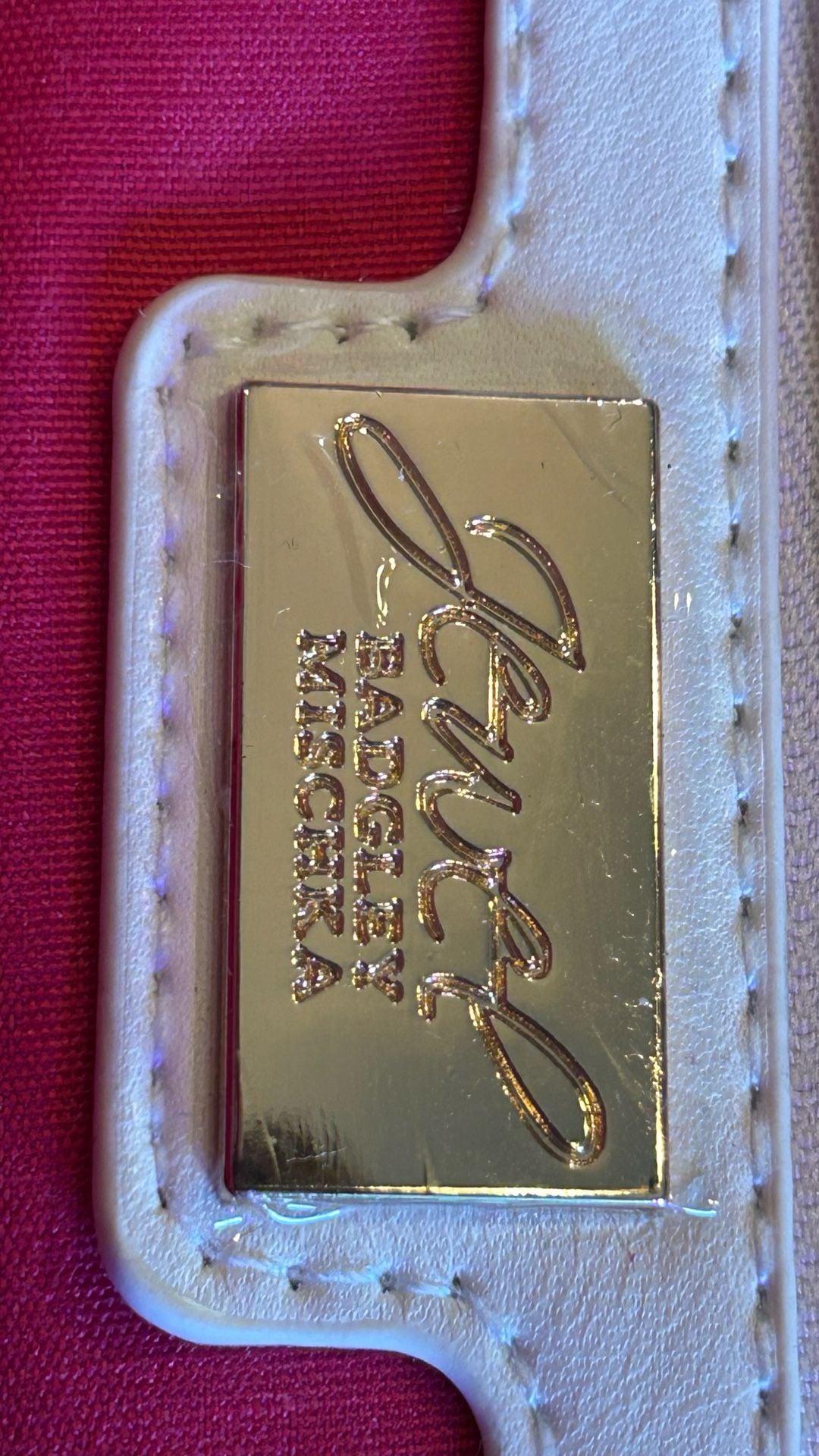 Jewel Badgley Mischka White Clutch Handbag With Chain Strap 4
