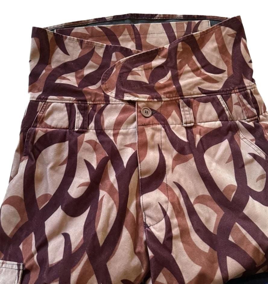 Day One Outfit Cargo Pants Size 36 Brown Tribal Print Y2K Made In USA 2