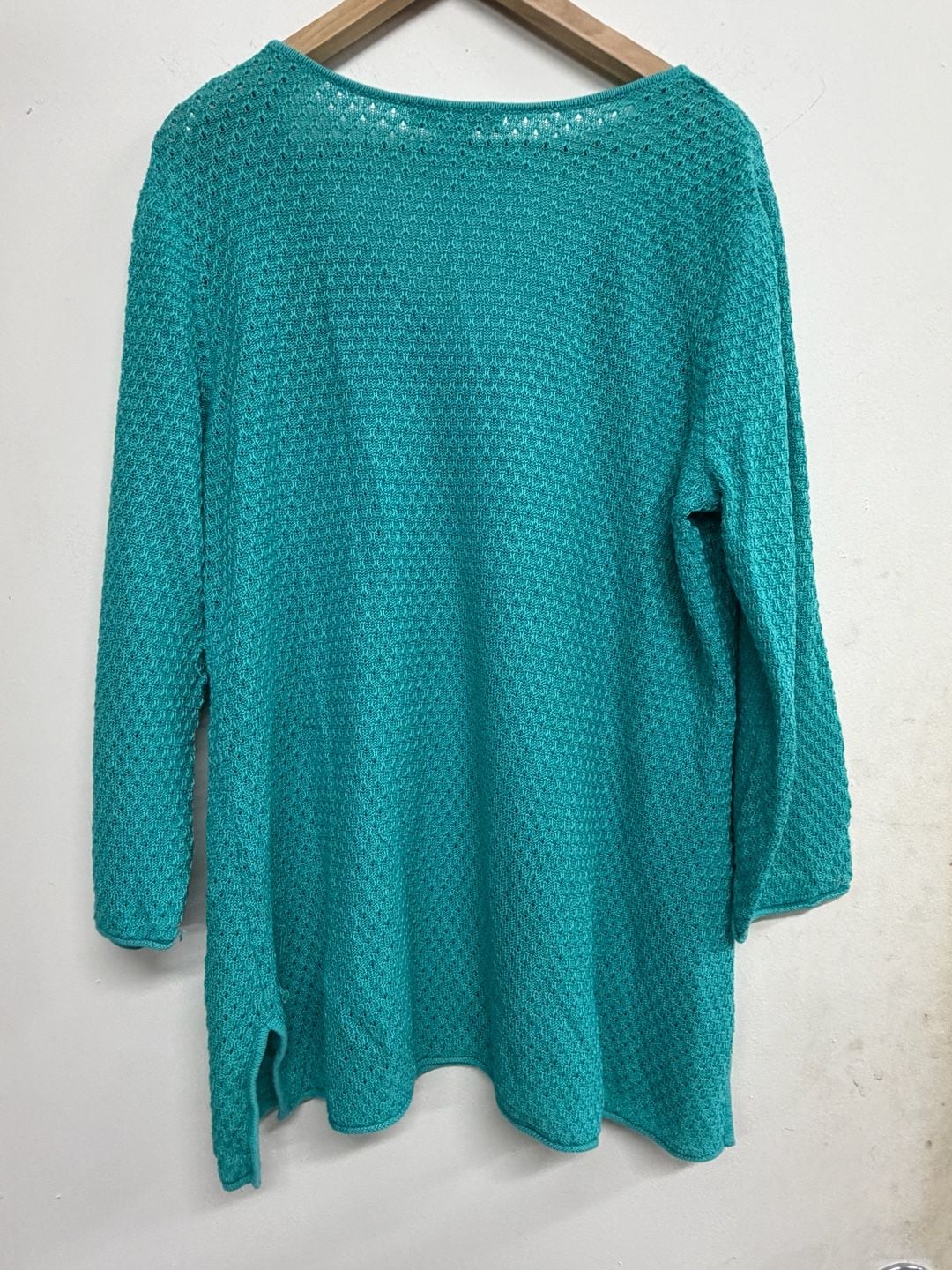 Tommy Bahama Knit Top Size XL Turquoise V-Neck Tassel Coverup 4