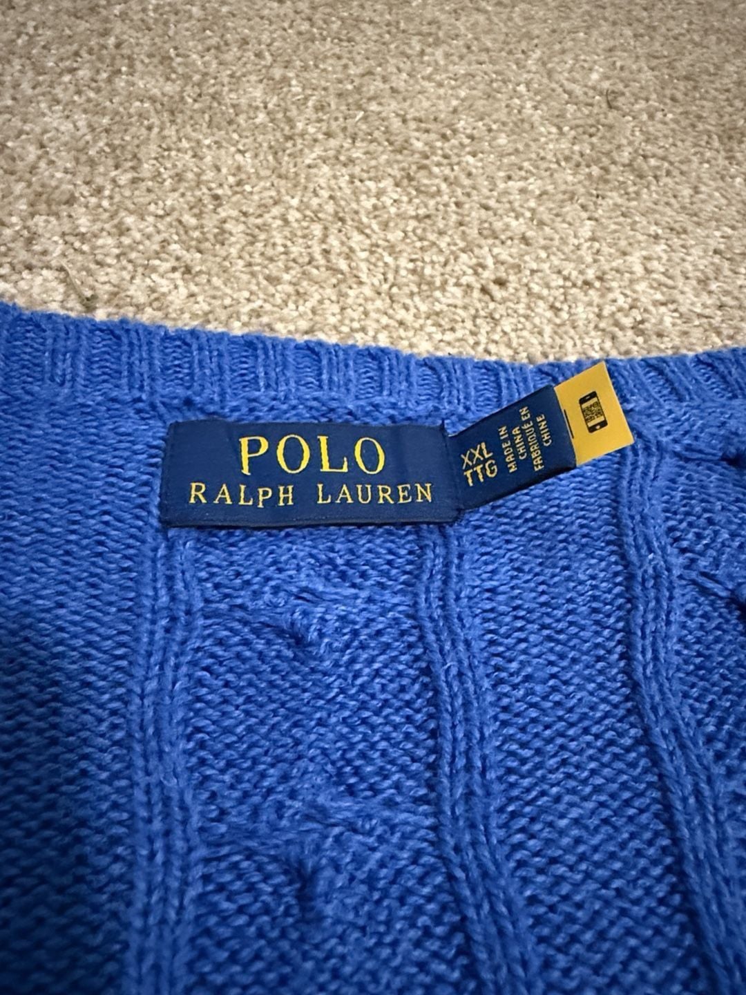 Polo Ralph Lauren Cable Knit Sweater Size XXL Blue 3