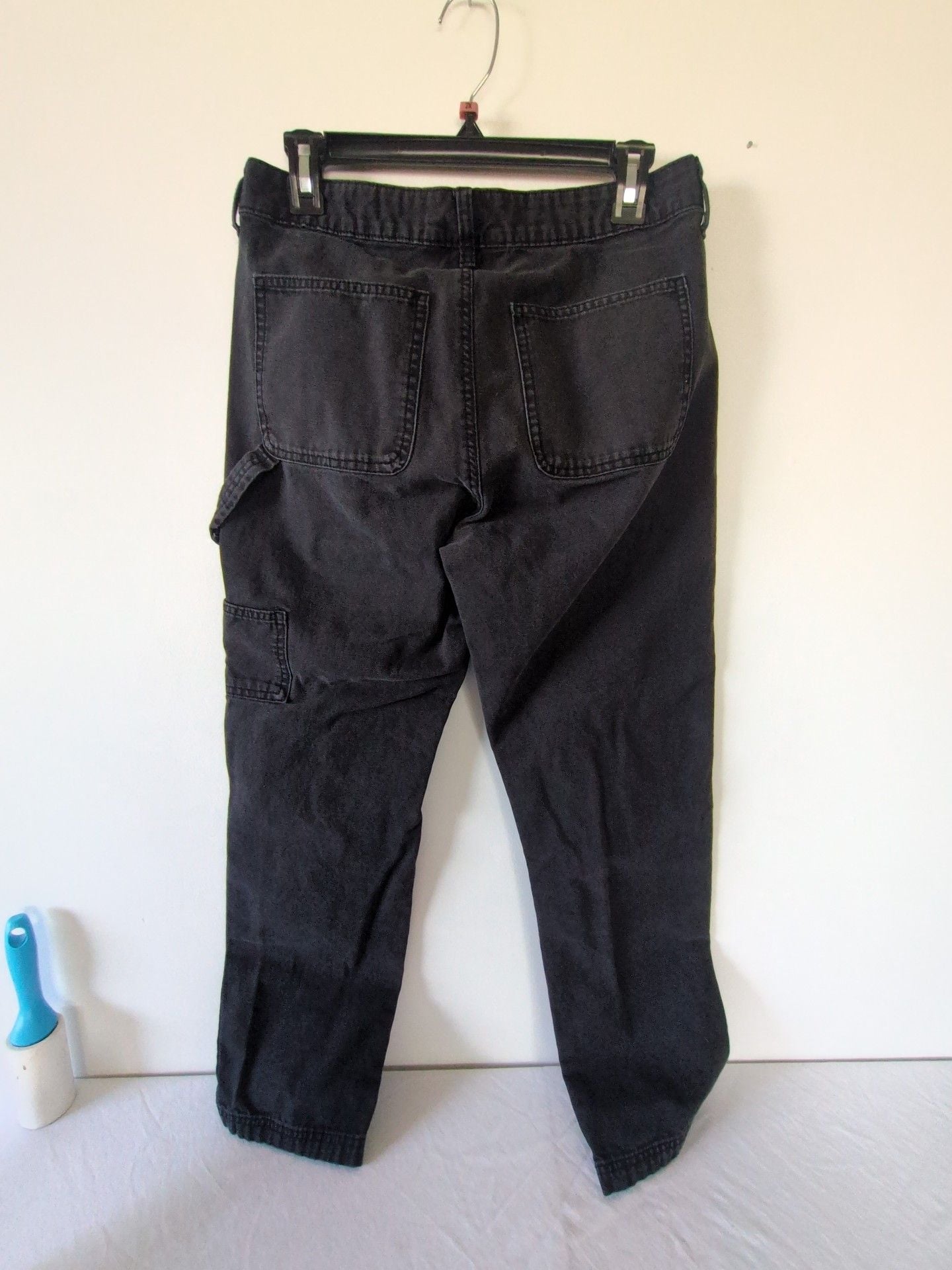 No Boundaries Cargo Pants 30x30 Black Denim Double Knee Utility 3