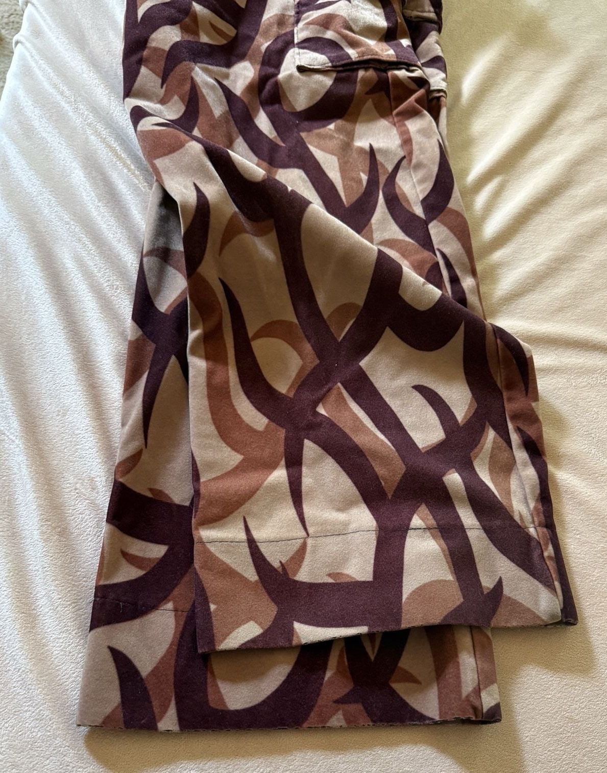 Day One Outfit Cargo Pants Size 36 Brown Tribal Print Y2K Made In USA 10