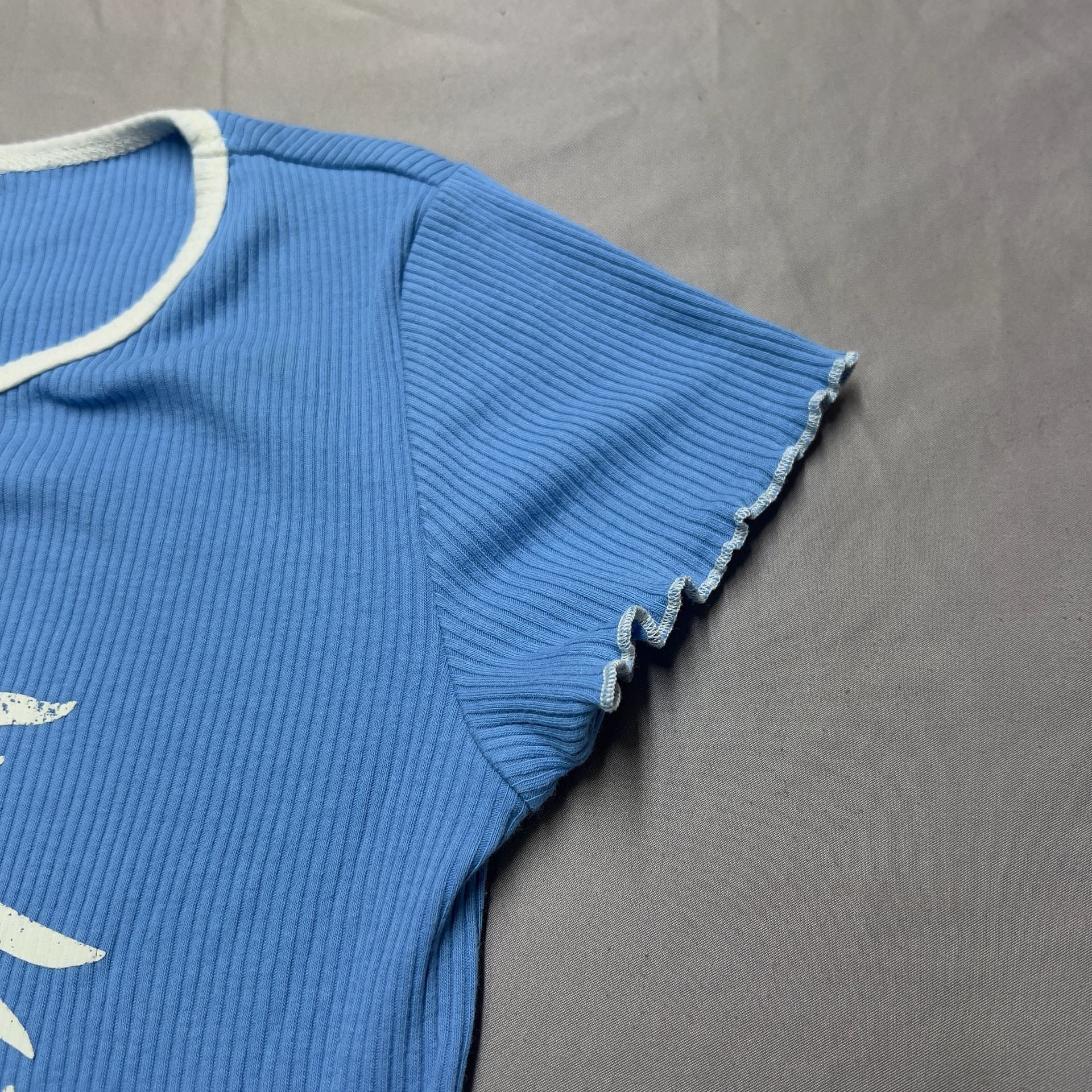 Roxy Ribbed Dress Size M Blue Graphic Sun Ringer Y2K Women’s Surf Core Top 7