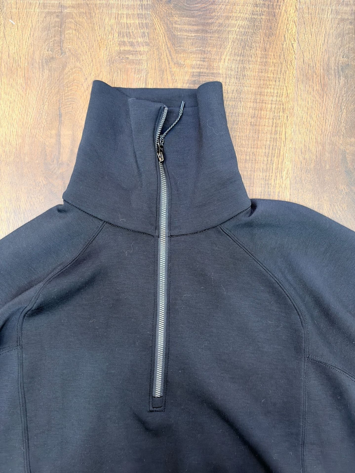 Spanx Half Zip Pullover Sweatshirt Size L Black Funnel Neck Athletic 3