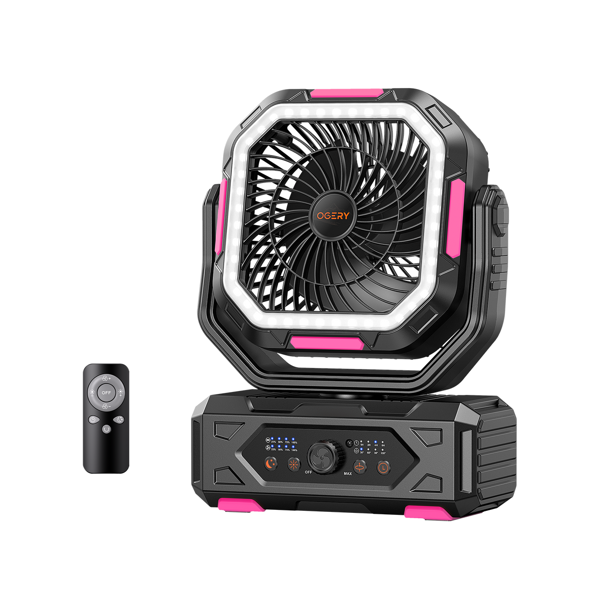 Ogery Portable Camping Fan with LED Light and Remote 1