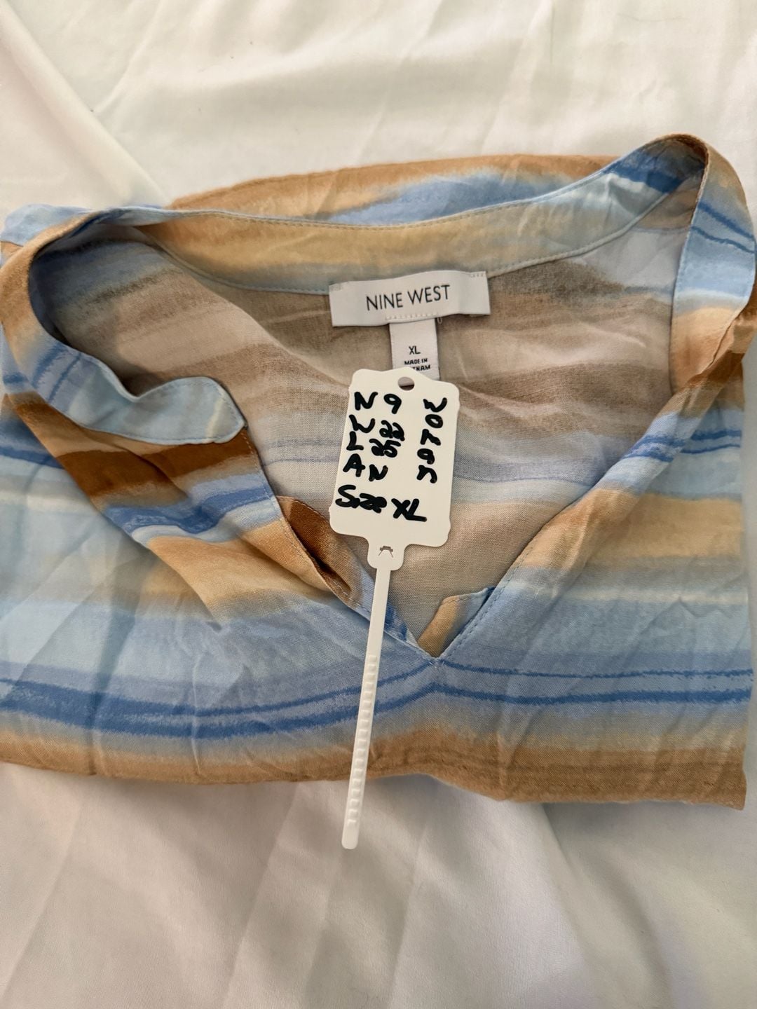 MADEWELL Crinkle Hayden Popover Top in Stripe S 14