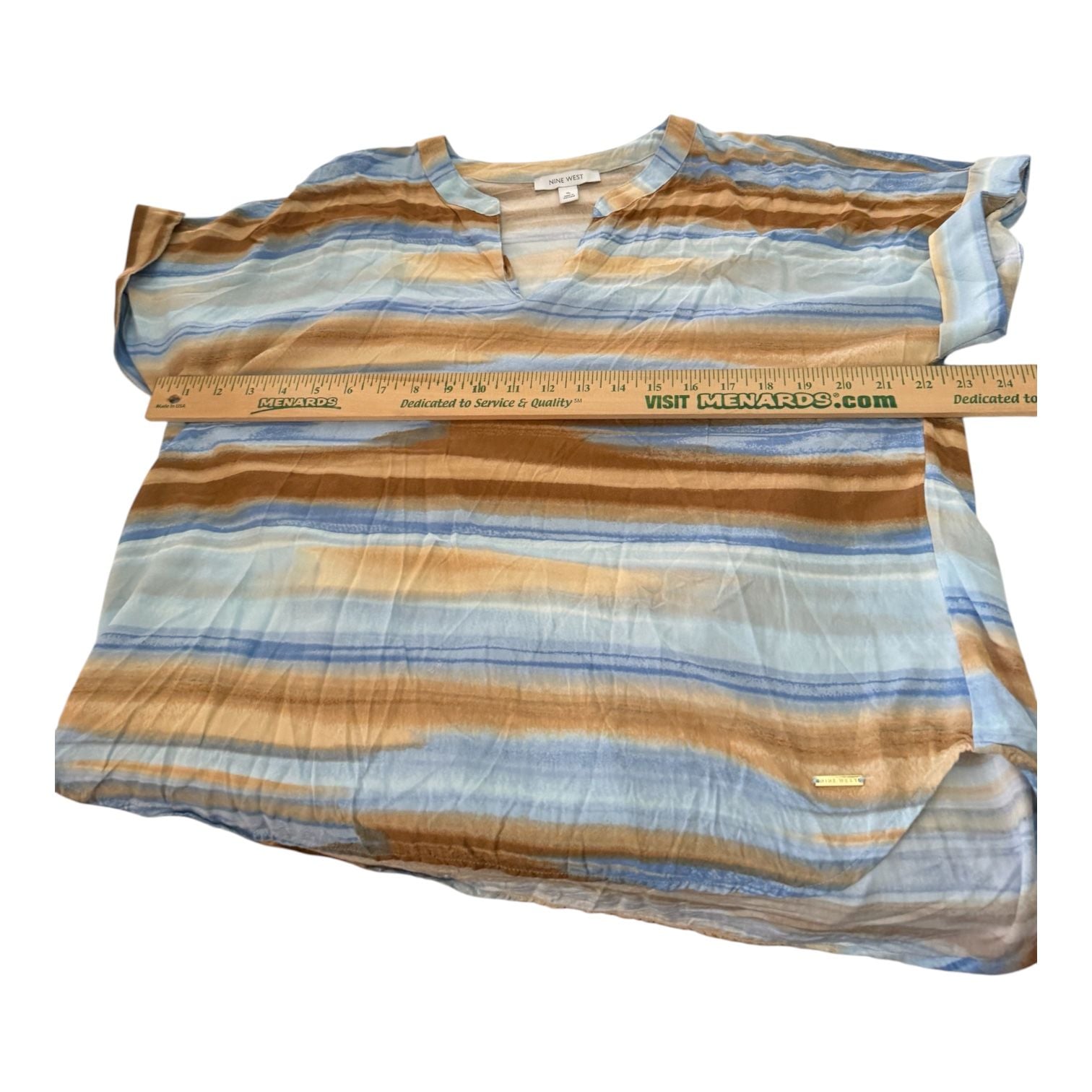 MADEWELL Crinkle Hayden Popover Top in Stripe S 16