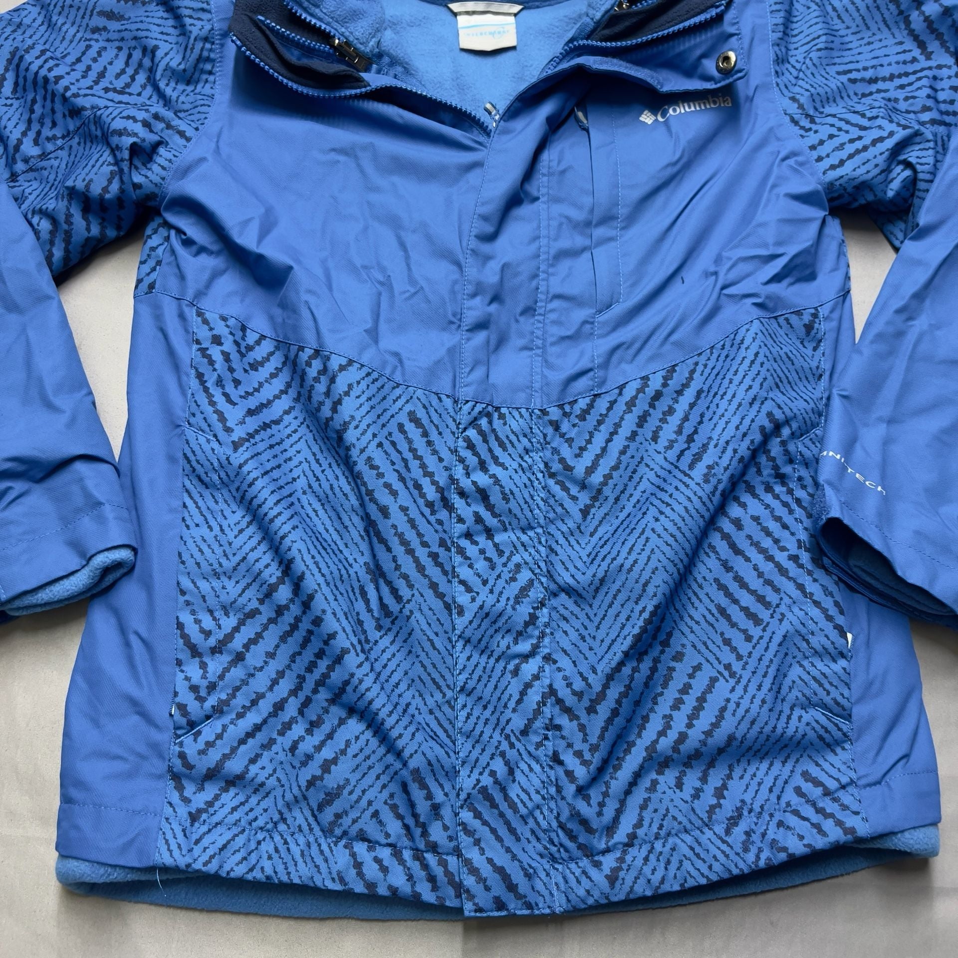 Columbia Interchange Youth Jacket Size L (14/16) Blue Omni-Tech Reversible Top 13