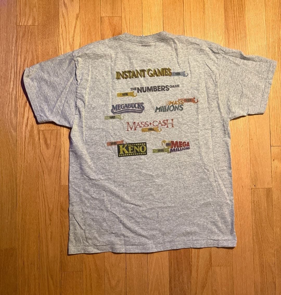 Vintage Jerzees The Lottery T-Shirt XL Grey  Y2K  Logo Tshirt  8