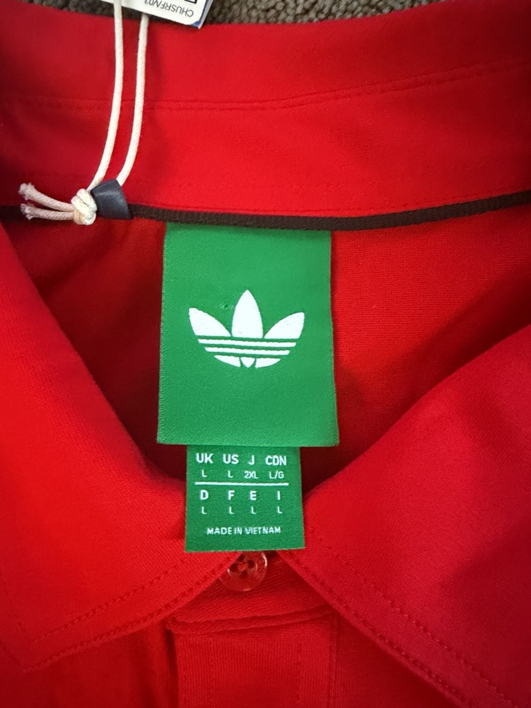 Adidas Originals Polo Shirt Size L Red Pocket Logo New 3
