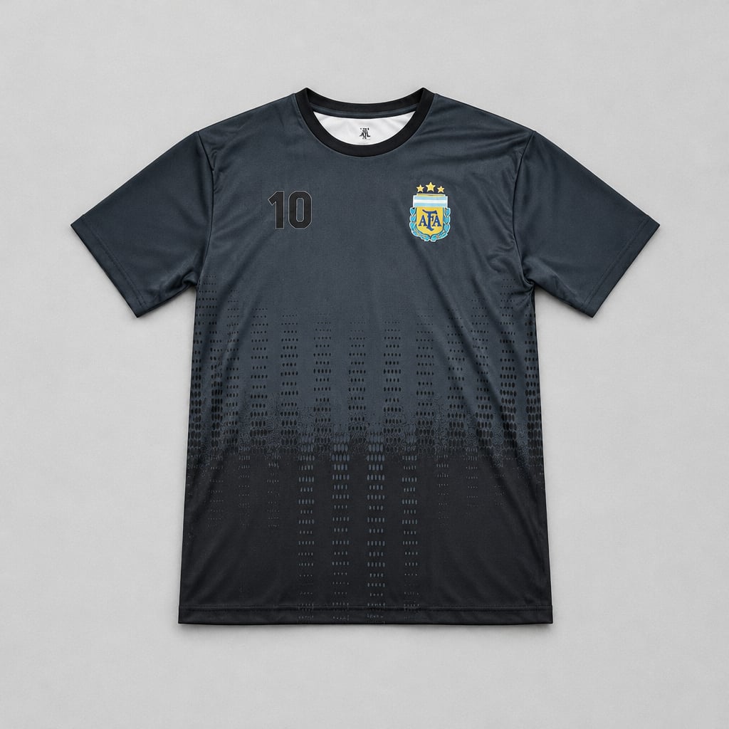 AFA Argentina Soccer Jersey Size L Black Number 10 2