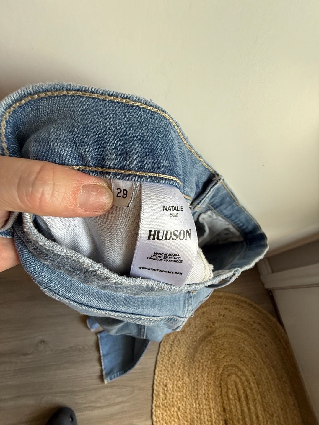 Hudson Natalie Suz Jeans Size 29 Light Wash Distressed Straight Leg 6