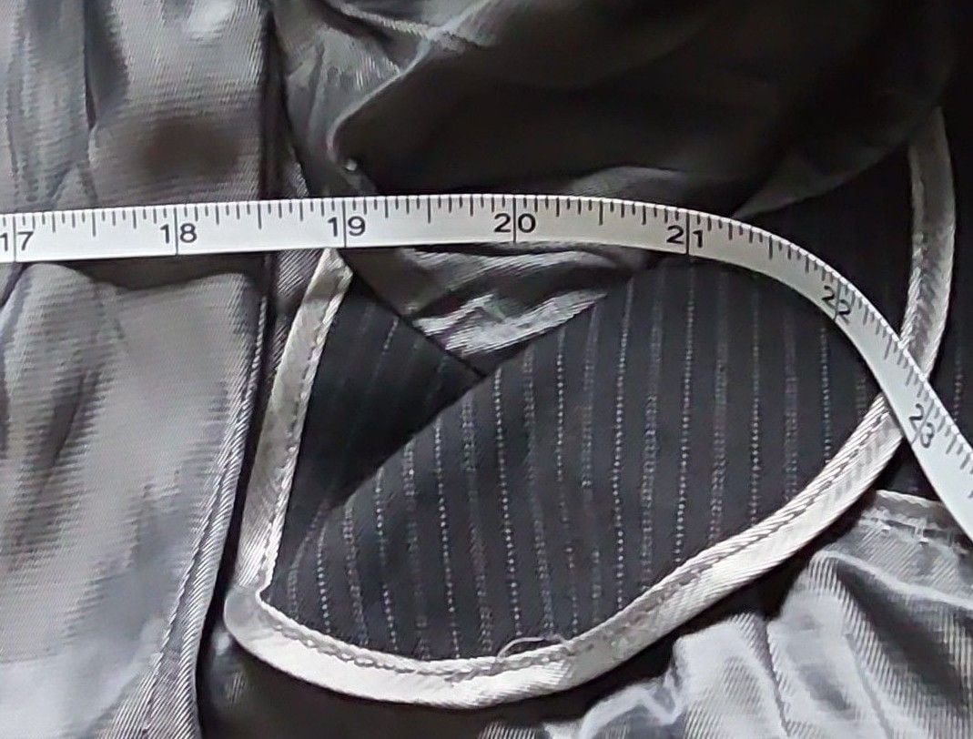 J. Ferrar Pinstripe Wool Blazer Suit Jacket Black 8