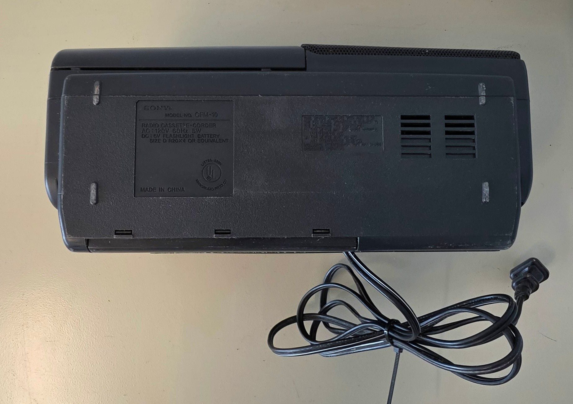 Sony CFM-10 AM/FM Radio Cassette-Corder Boombox Black Tested and Works! 544 6