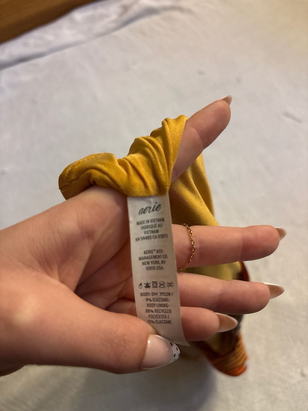 Aerie Striped Bikini Top Orange Yellow 4