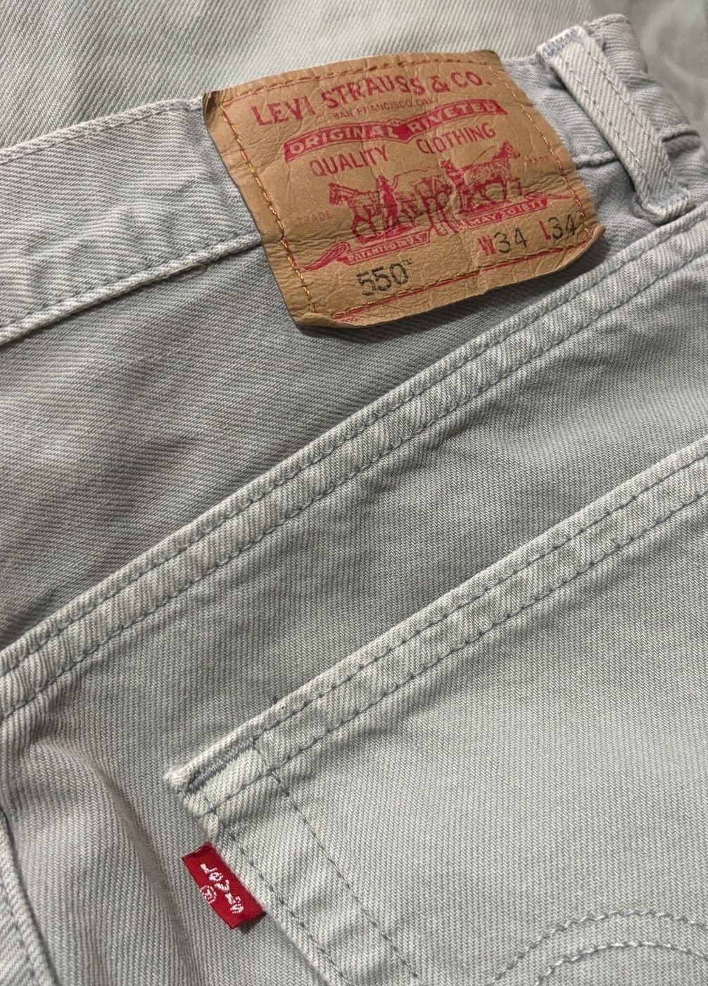 Levi's 550 Relaxed Fit Jeans W34L34 Grey Made in USA 5