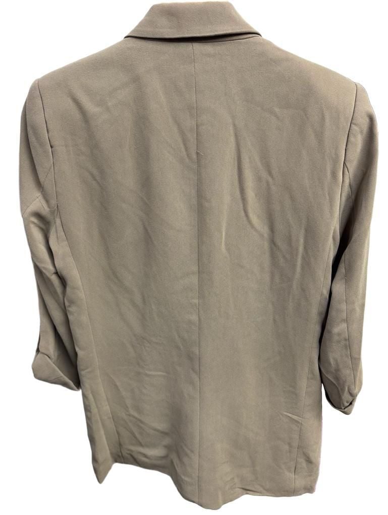 Tahari Blazer Size S Open Front Tan Crepe Jacket 3