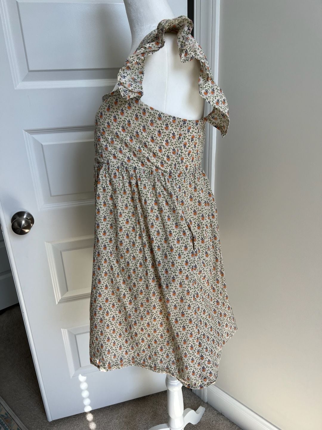 100% Cotton Floral Ruffle Sleeve Dress 3