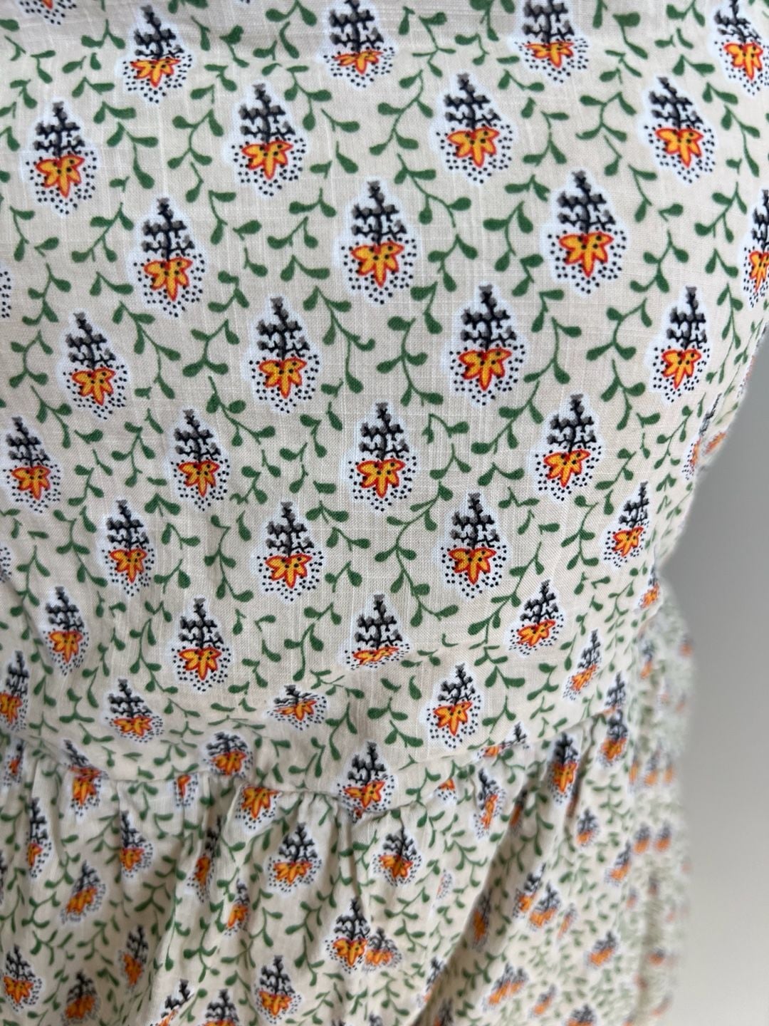 100% Cotton Floral Ruffle Sleeve Dress 5