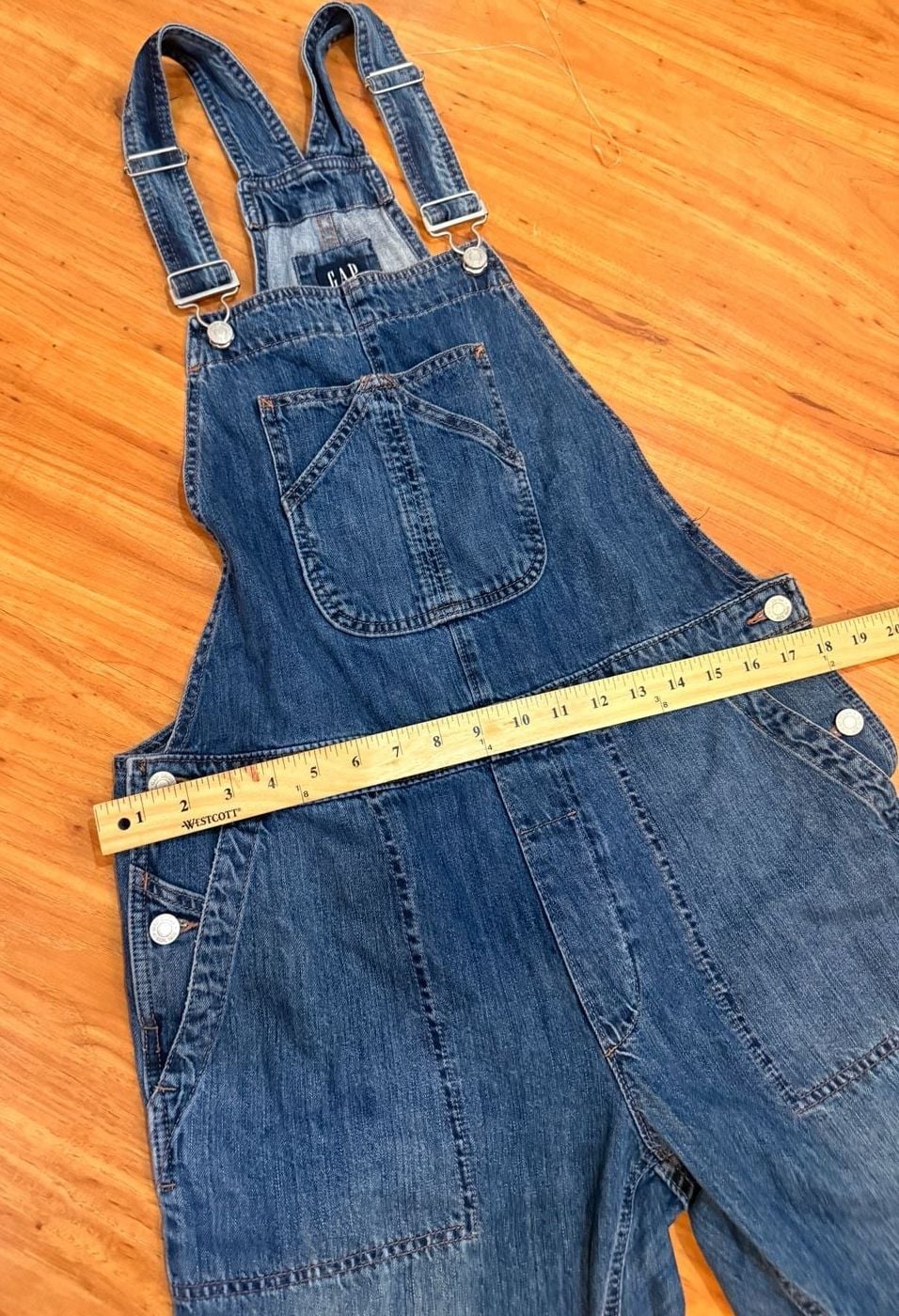 Gap Denim Overalls Size M Blue Cotton Straight Leg 6