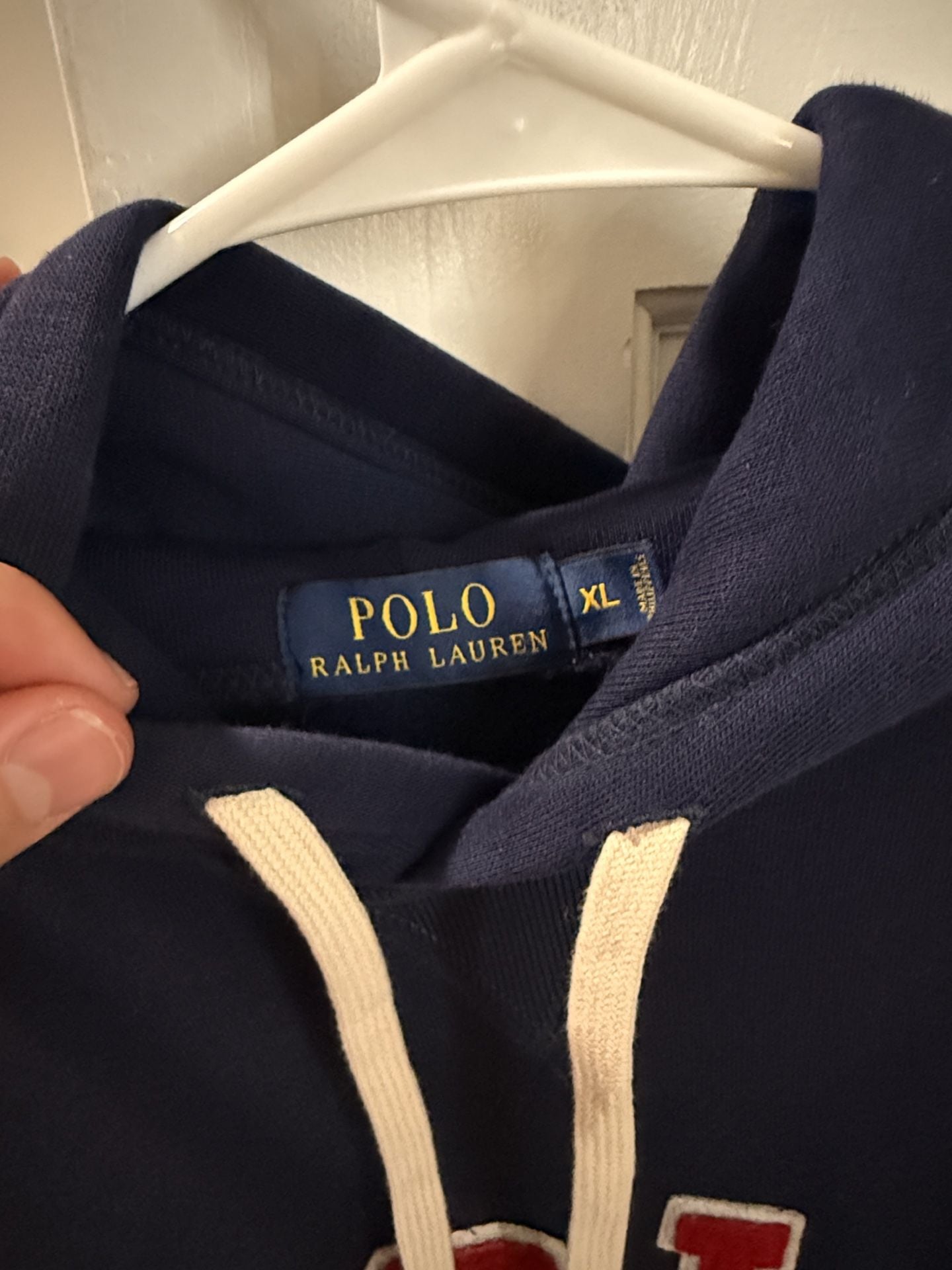 Polo Ralph Lauren Hoodie Size XL Navy Blue Fleece Applique Logo 3