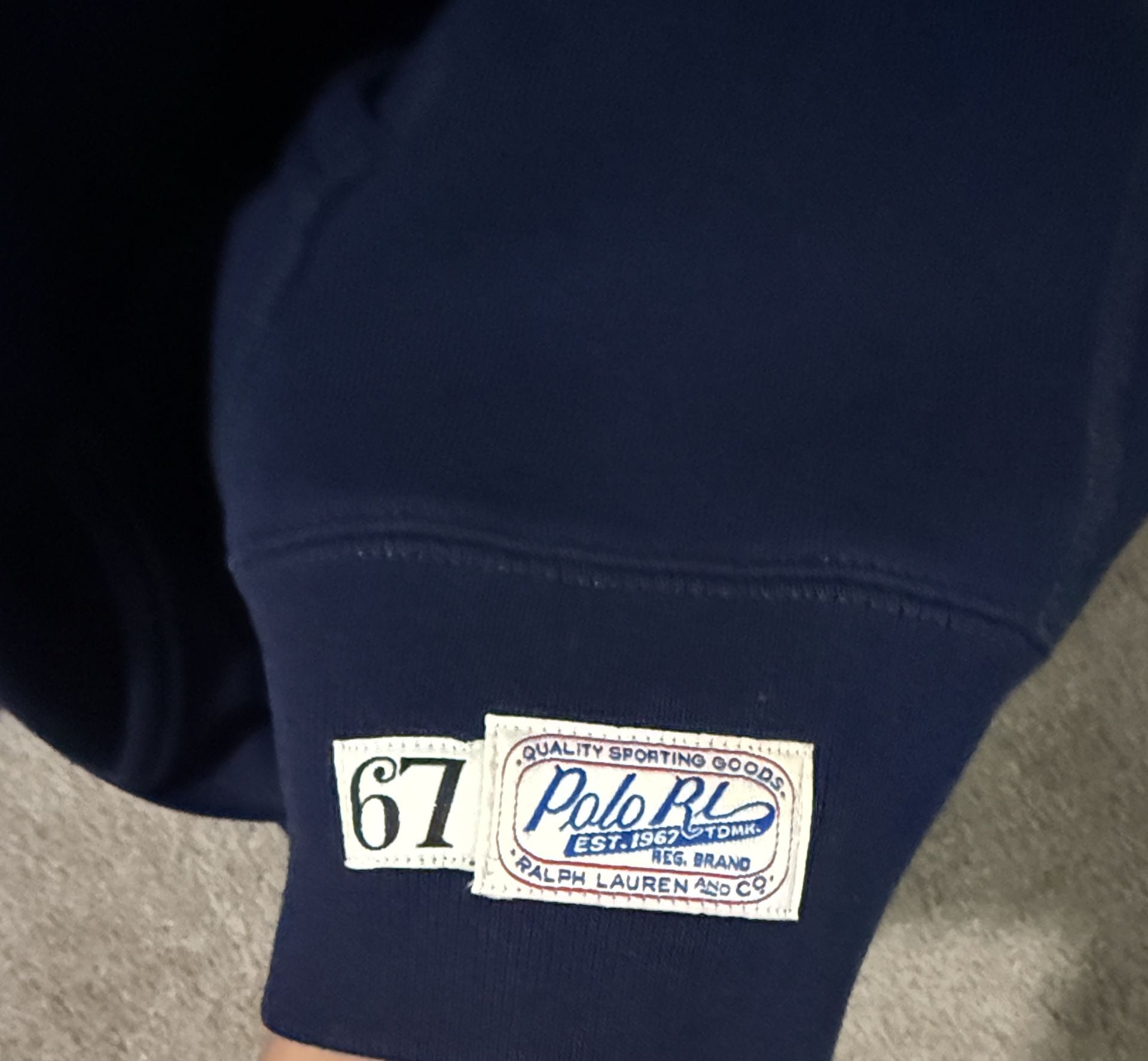 Polo Ralph Lauren Hoodie Size XL Navy Blue Fleece Applique Logo 4
