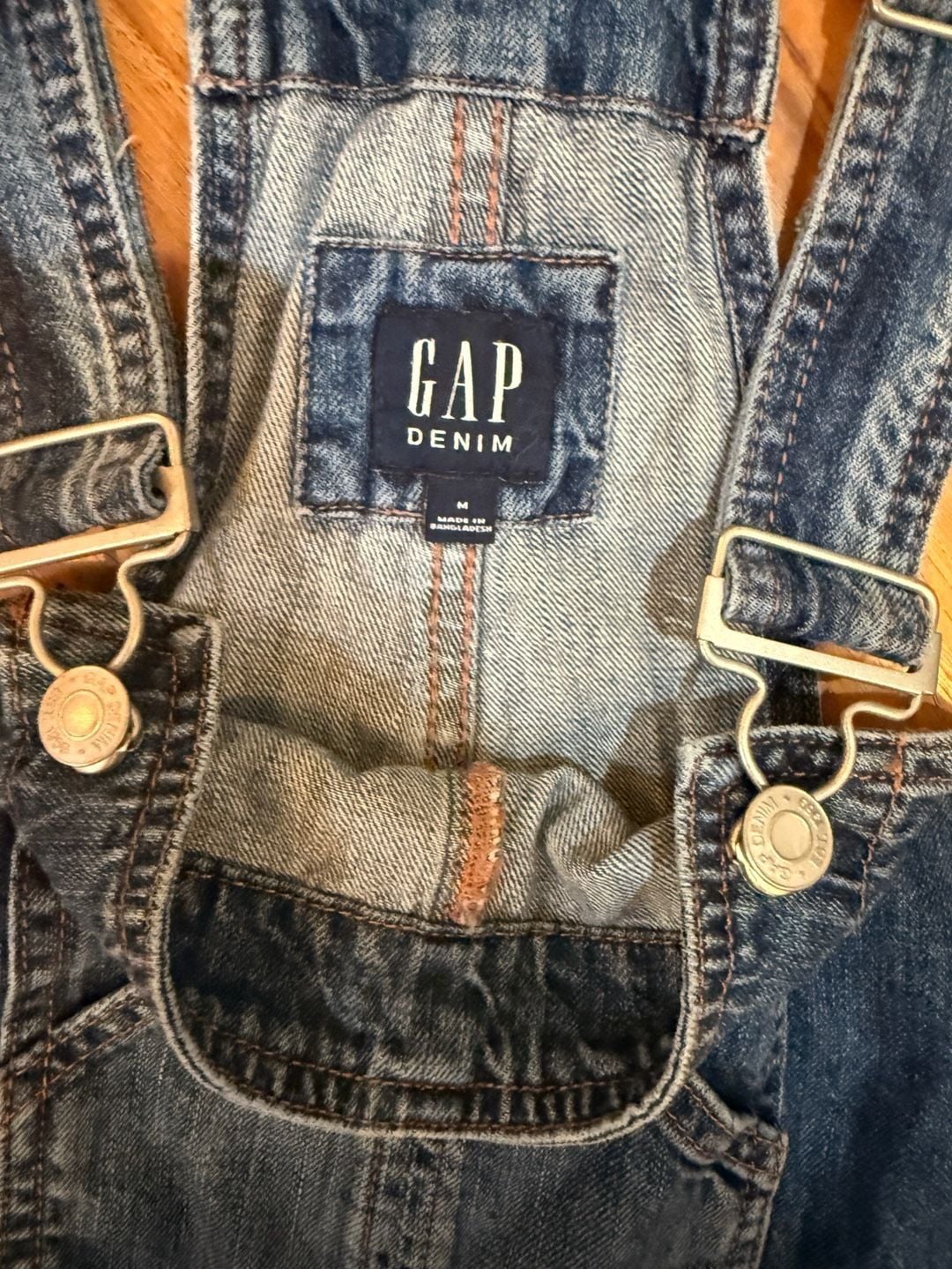 Gap Denim Overalls Size M Blue Cotton Straight Leg 7