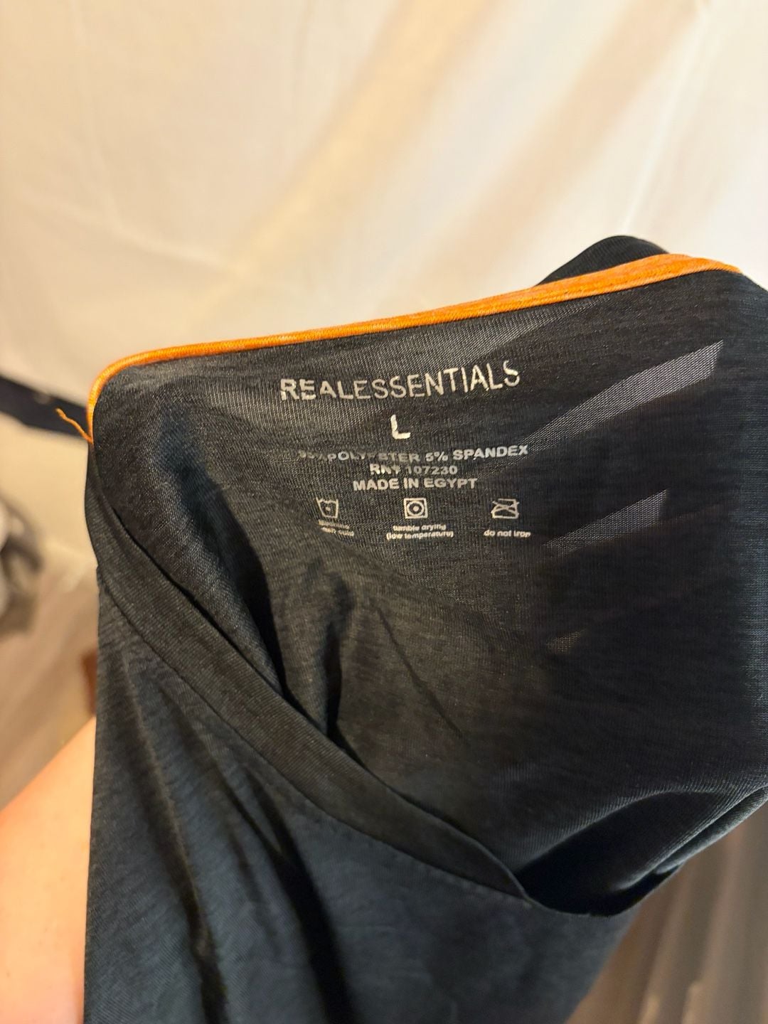 Real Essentials Athletic T-Shirt Size L Black Orange Activewear 4