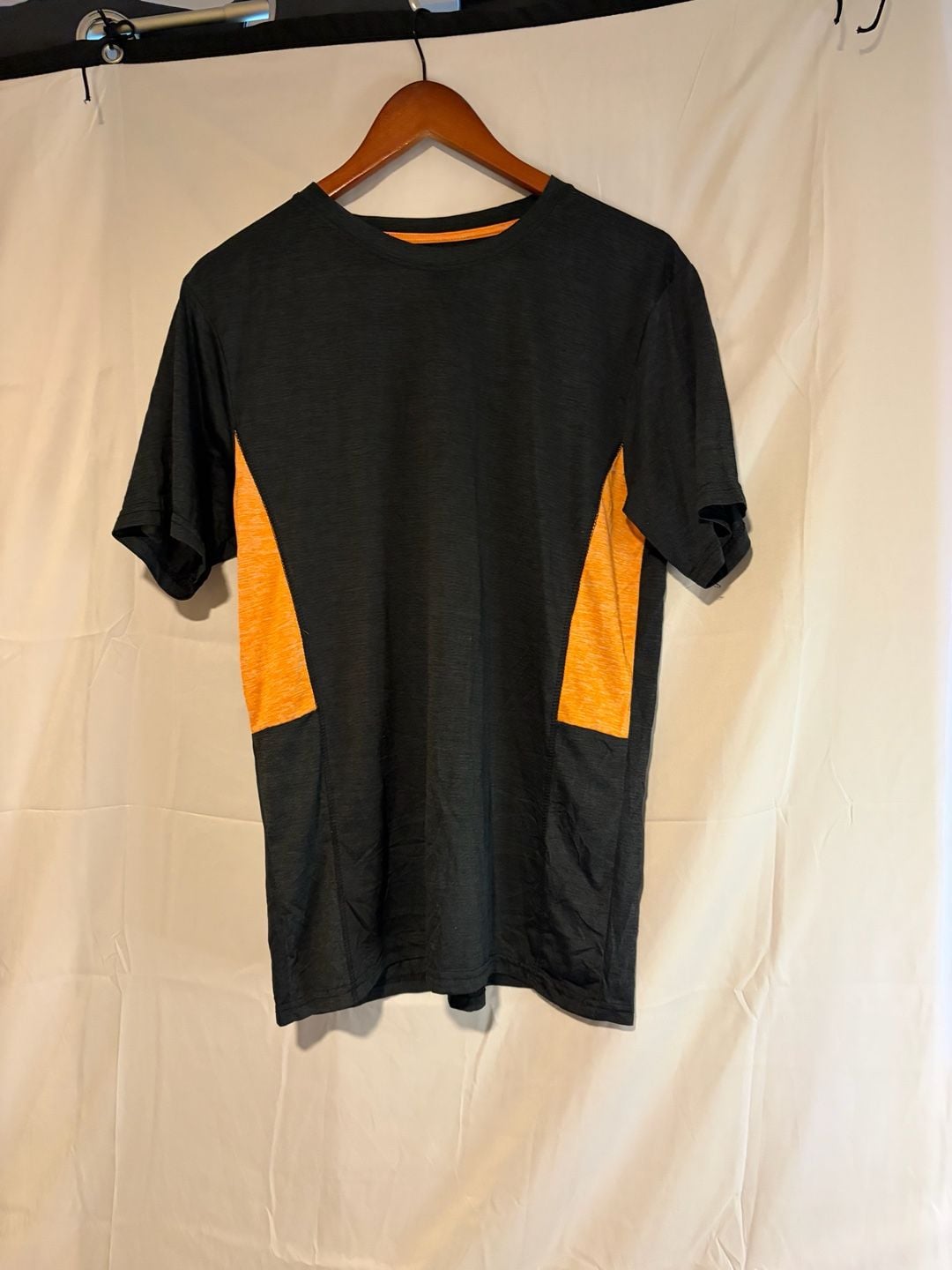 Real Essentials Athletic T-Shirt Size L Black Orange Activewear 5
