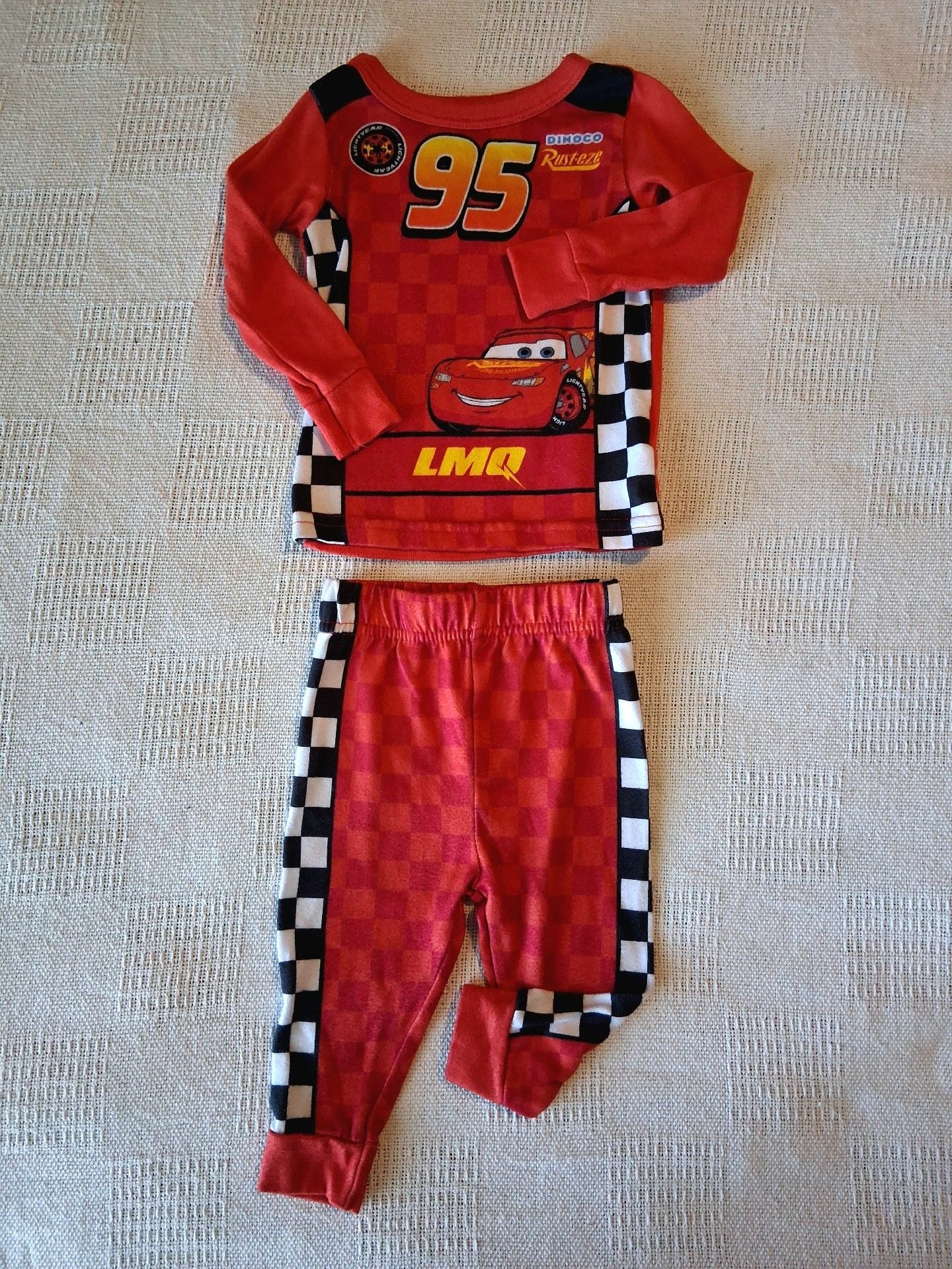 Disney Pixar Cars Lightning McQueen Pajama Set Size 12M 1
