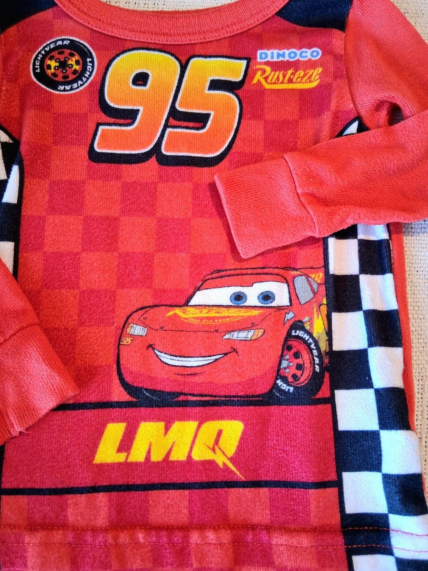 Disney Pixar Cars Lightning McQueen Pajama Set Size 12M 2