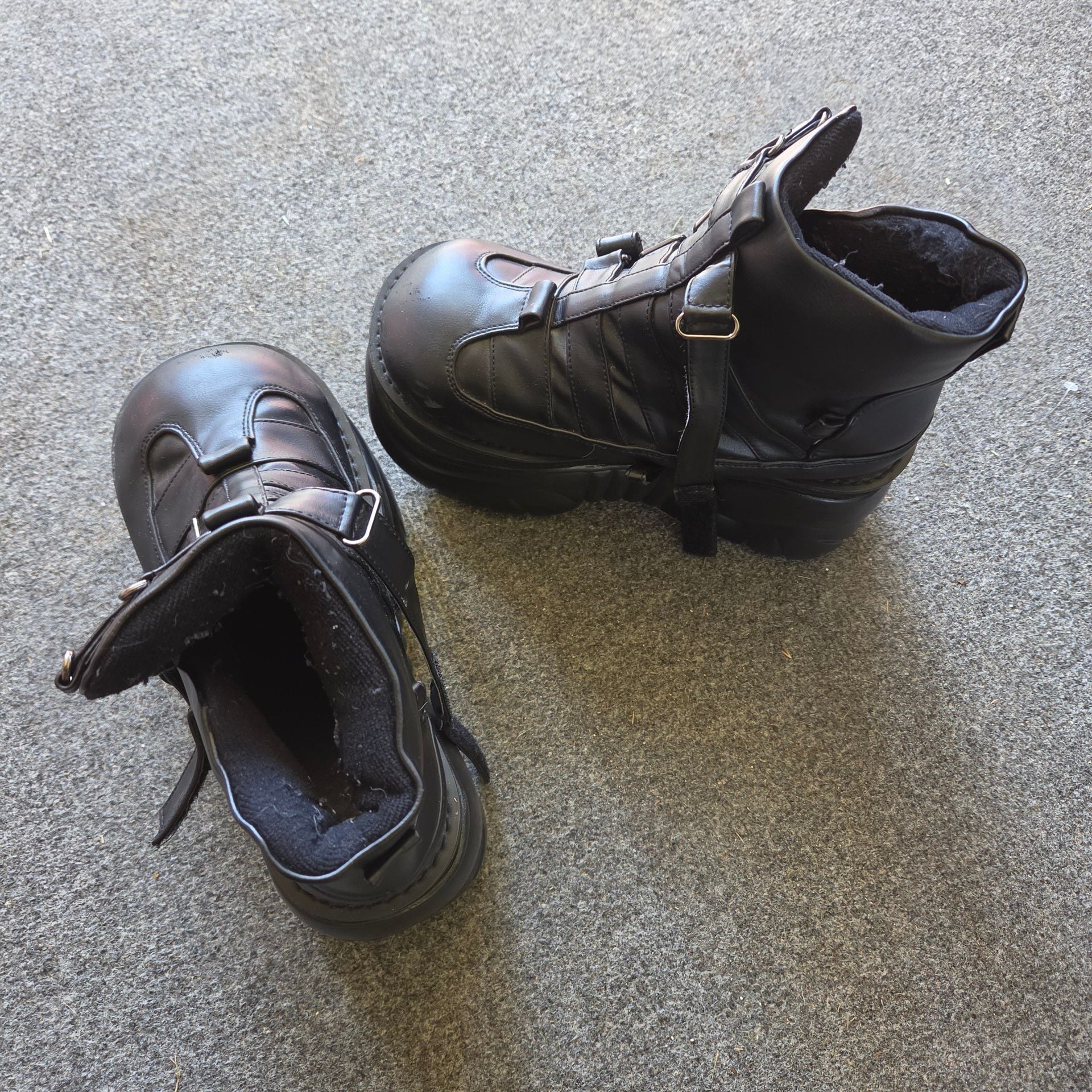 Demonia Black Platform Ankle Boots Size 8 3