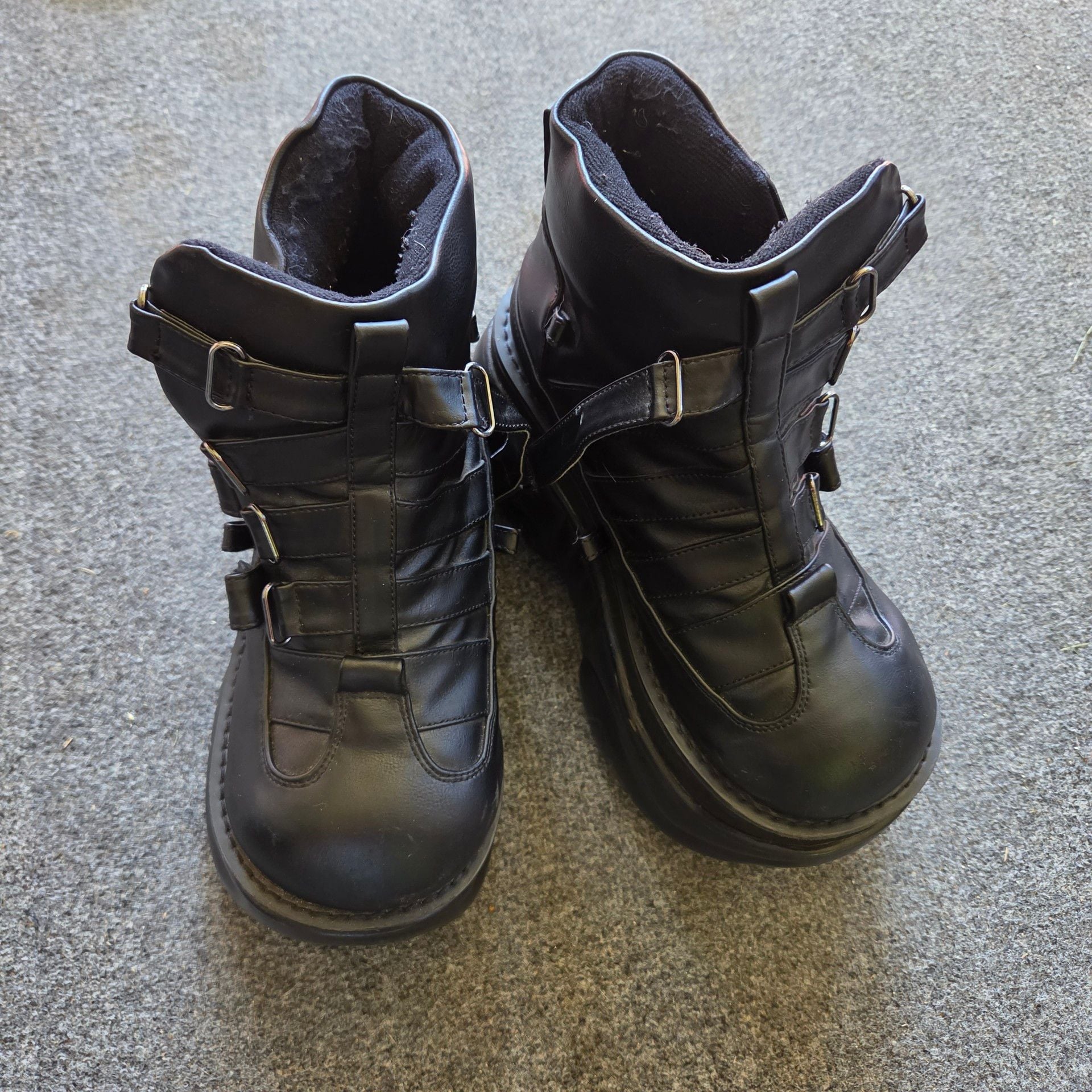 Demonia Black Platform Ankle Boots Size 8 5
