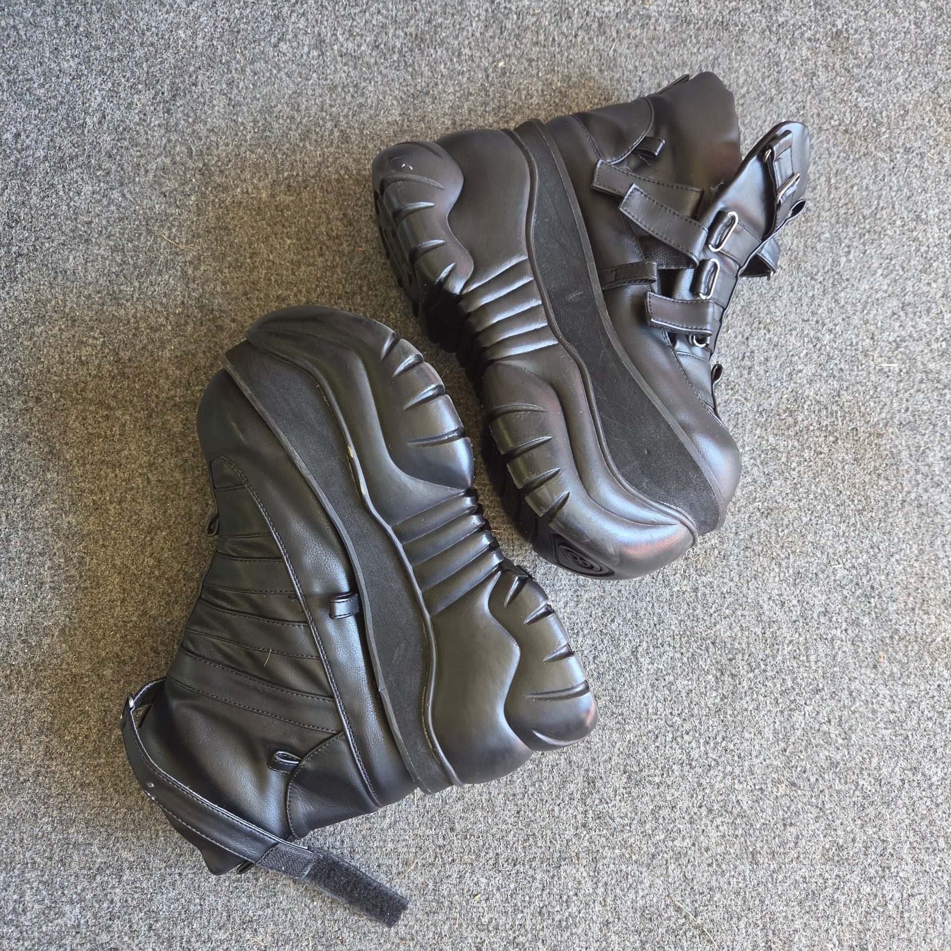 Demonia Black Platform Ankle Boots Size 8 9