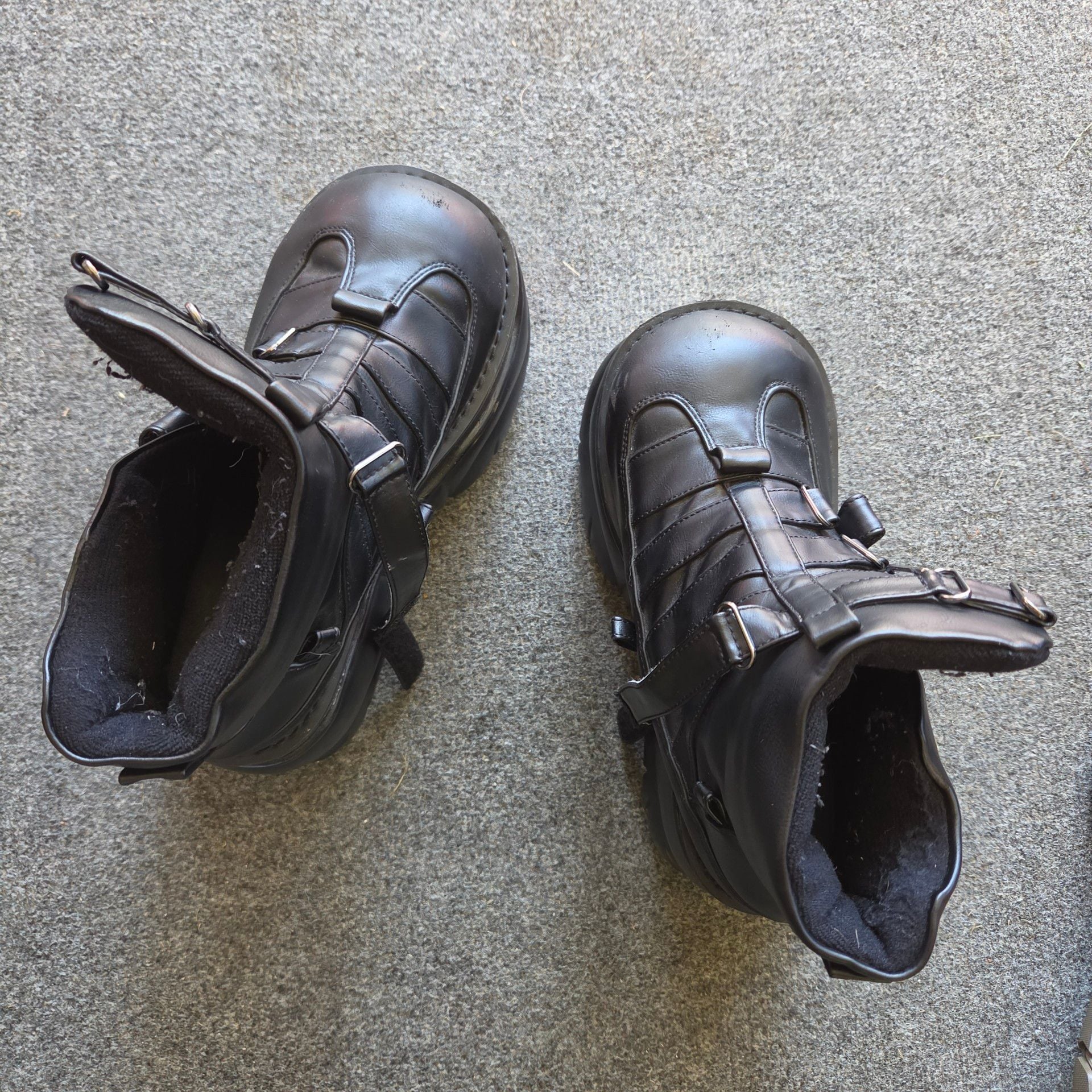 Demonia Black Platform Ankle Boots Size 8 10