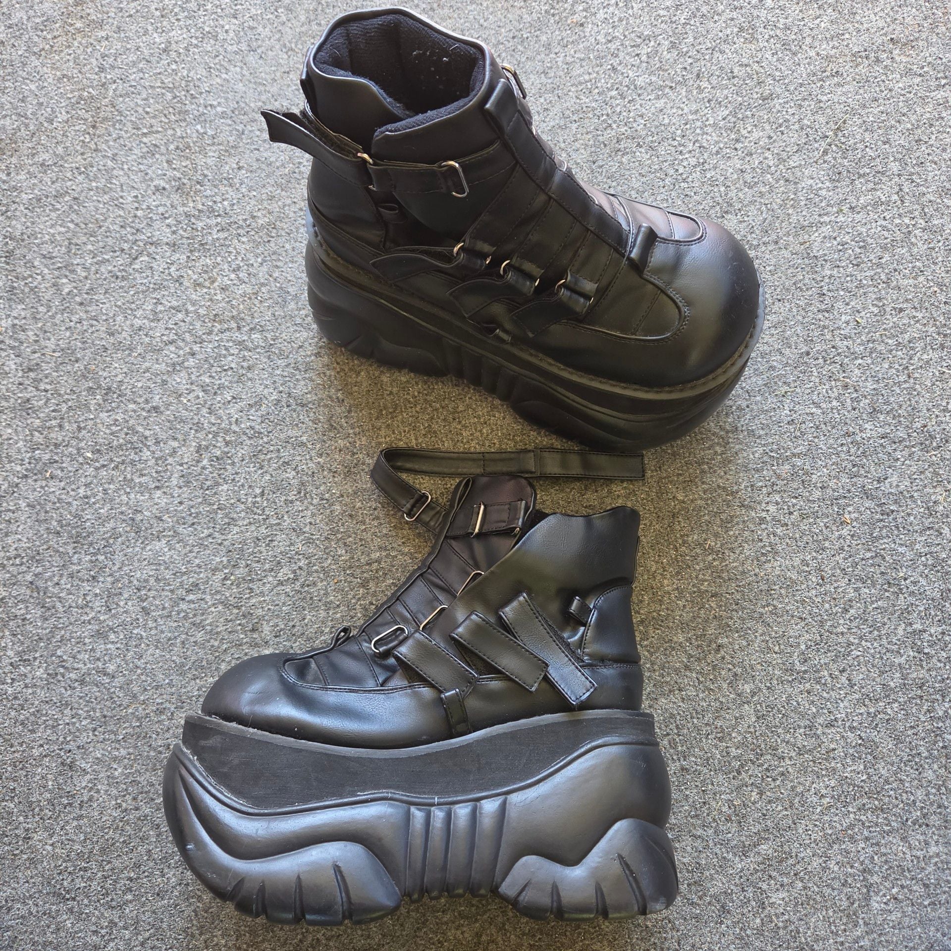Demonia Black Platform Ankle Boots Size 8 11