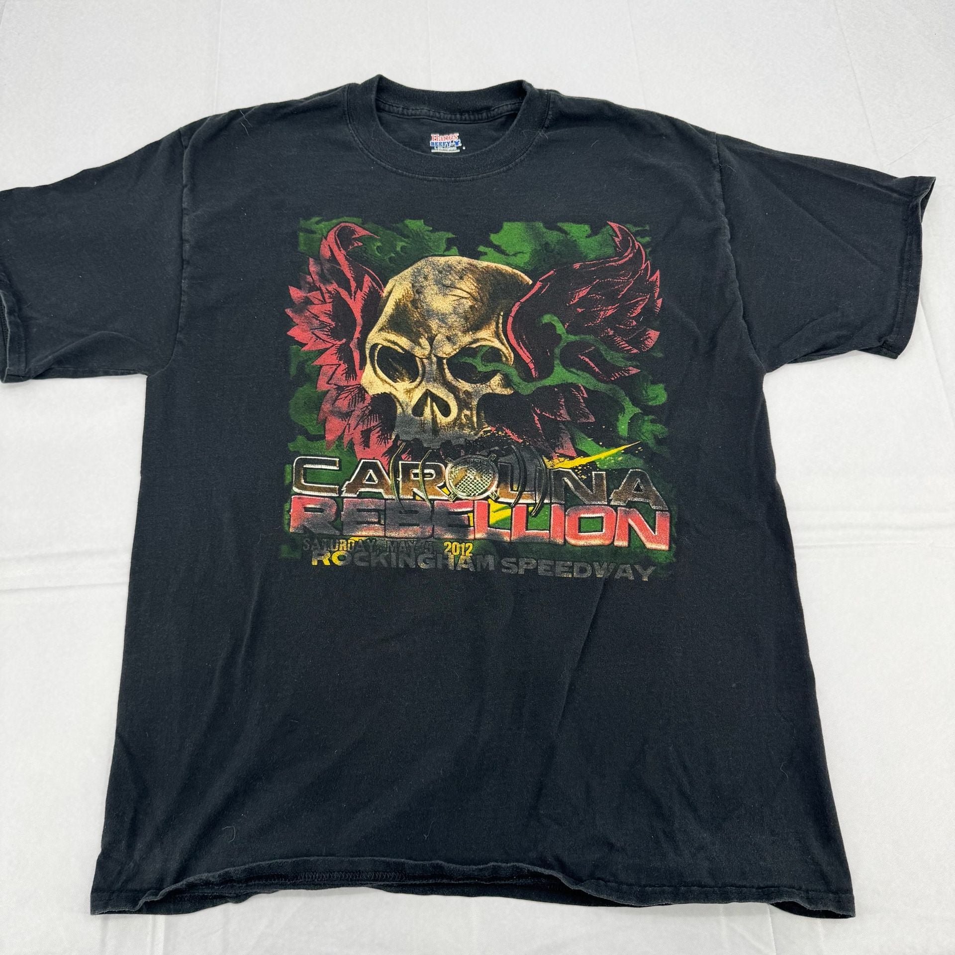 Y2K Carolina Rebellion 2012 Rockingham Speedway Concert T-Shirt Black 2