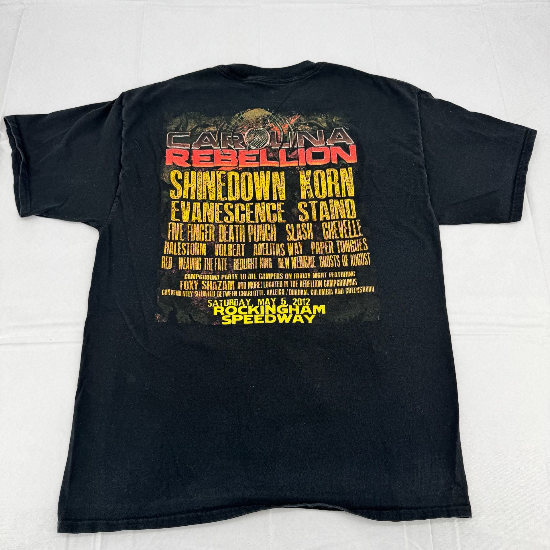 Y2K Carolina Rebellion 2012 Rockingham Speedway Concert T-Shirt Black 4