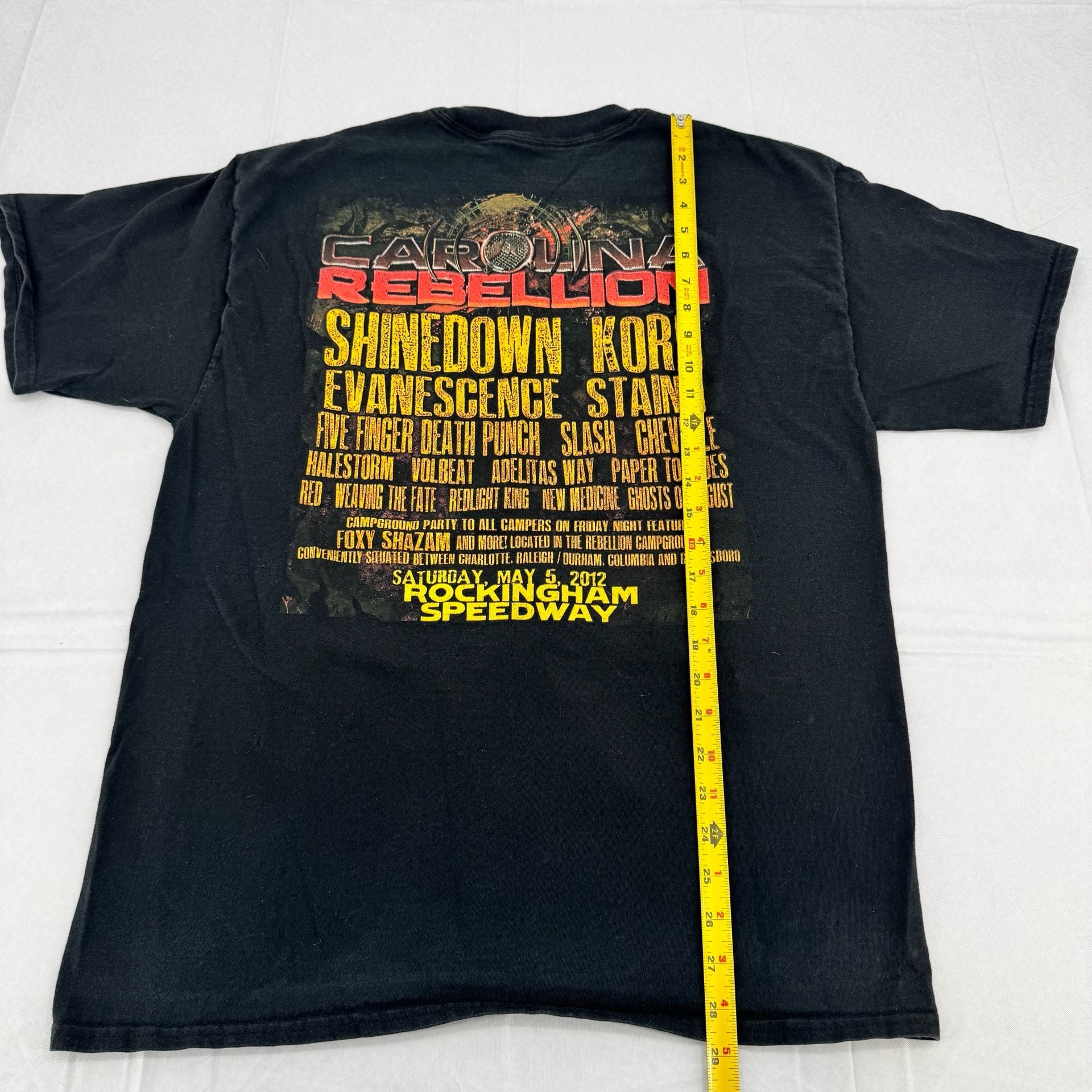 Y2K Carolina Rebellion 2012 Rockingham Speedway Concert T-Shirt Black 6