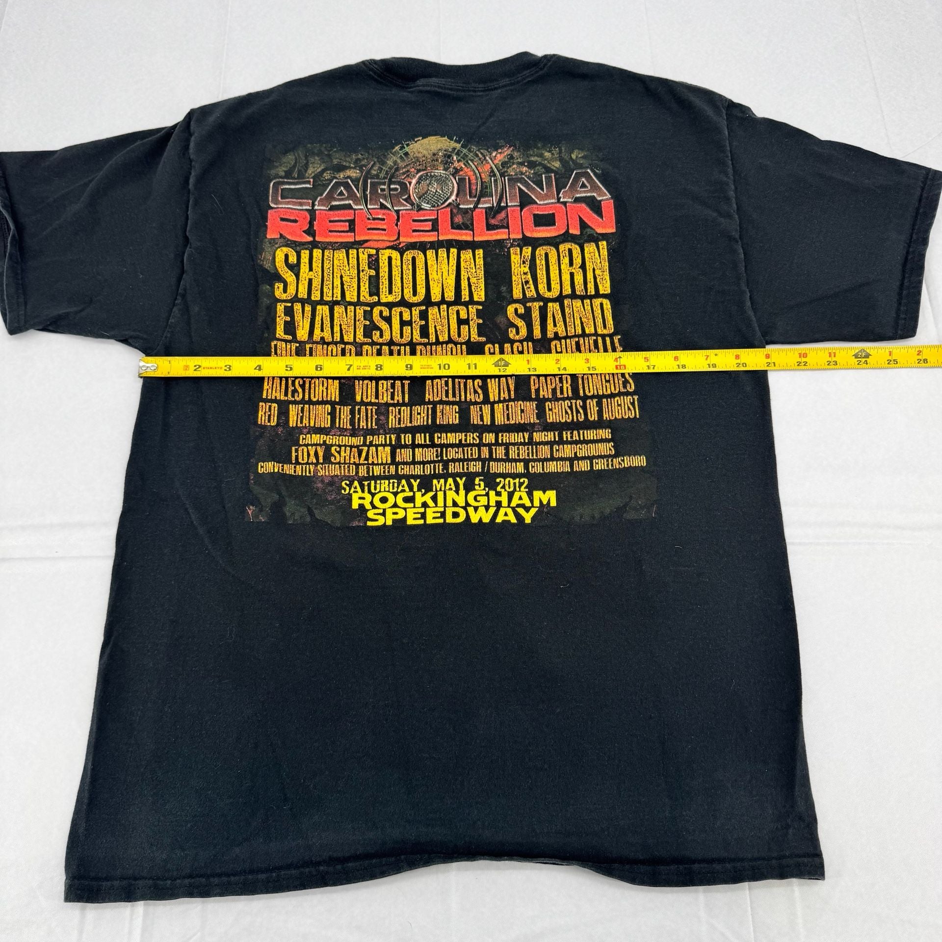 Y2K Carolina Rebellion 2012 Rockingham Speedway Concert T-Shirt Black 7