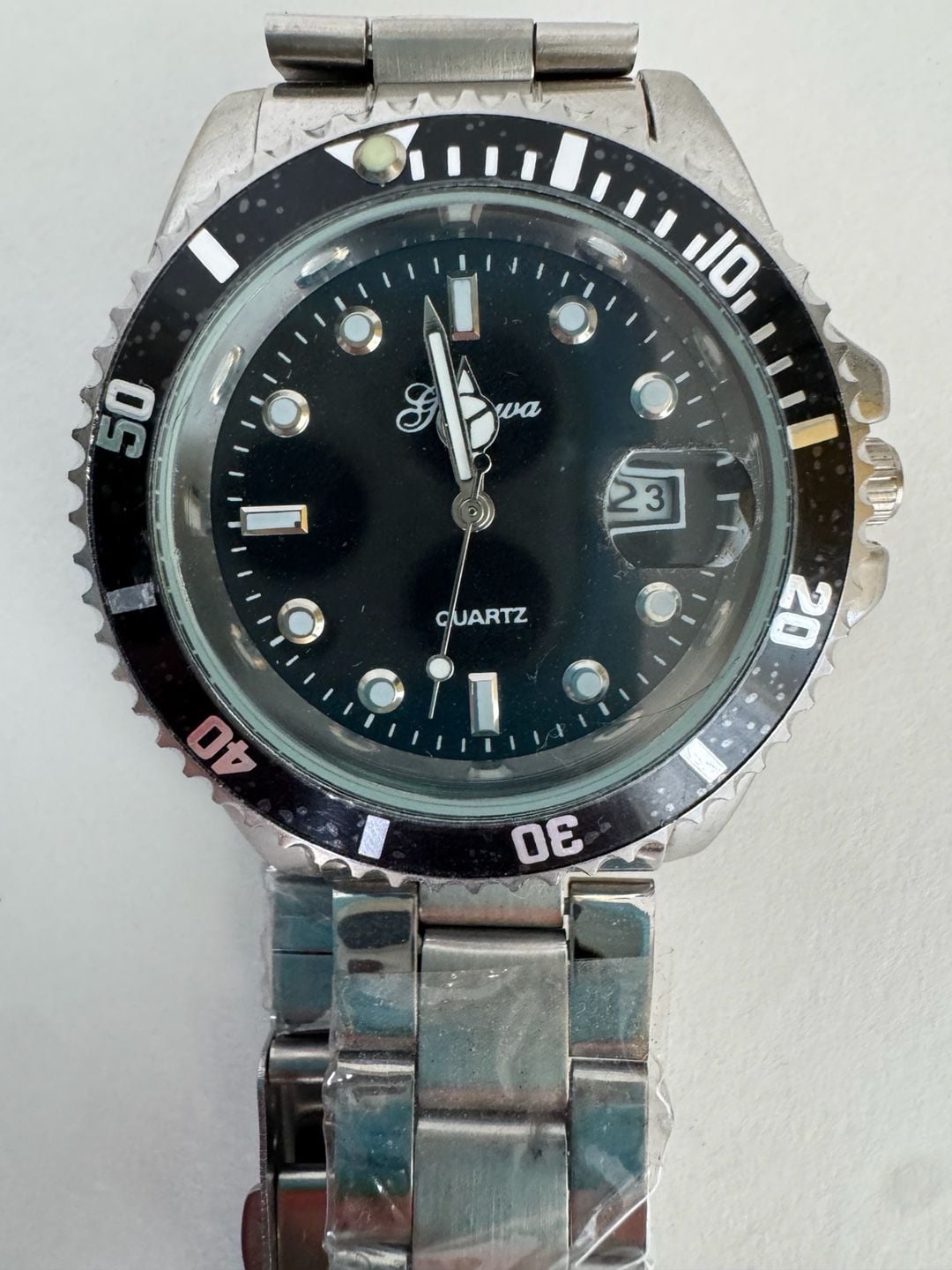 Geneva Quartz Watch Black Dial Silver Tone 2