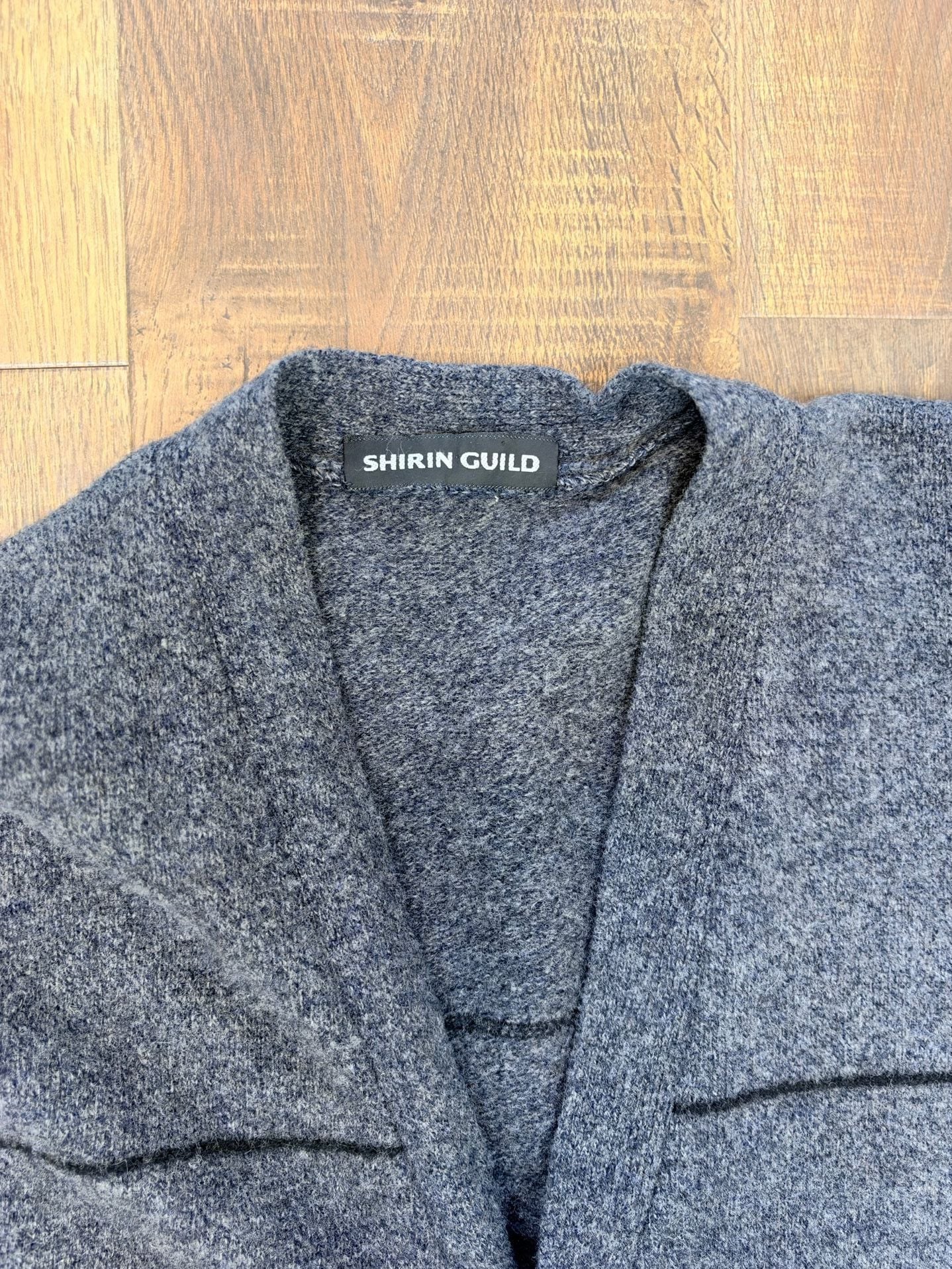 Shirin Guild Wool Cashmere Gray Striped Button Cardigan Sweater 3