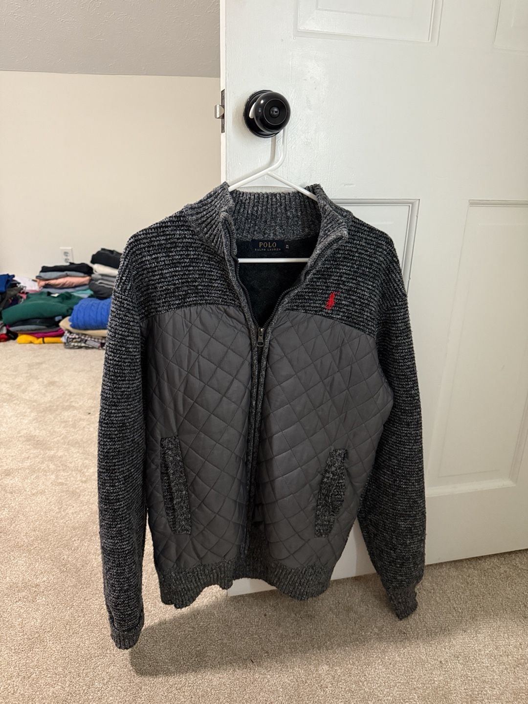 Polo Ralph Lauren Full Zip Quilted Sweater Size 2X Gray 2