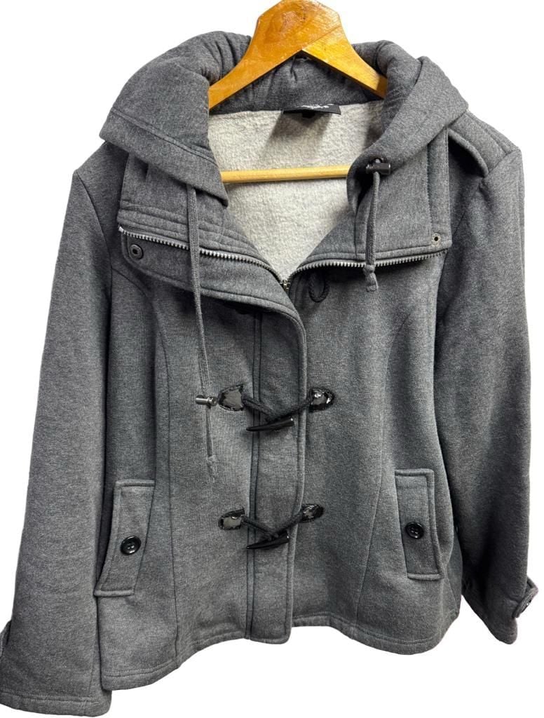 Sebby Collection Gray Toggle Hoodie Jacket 2