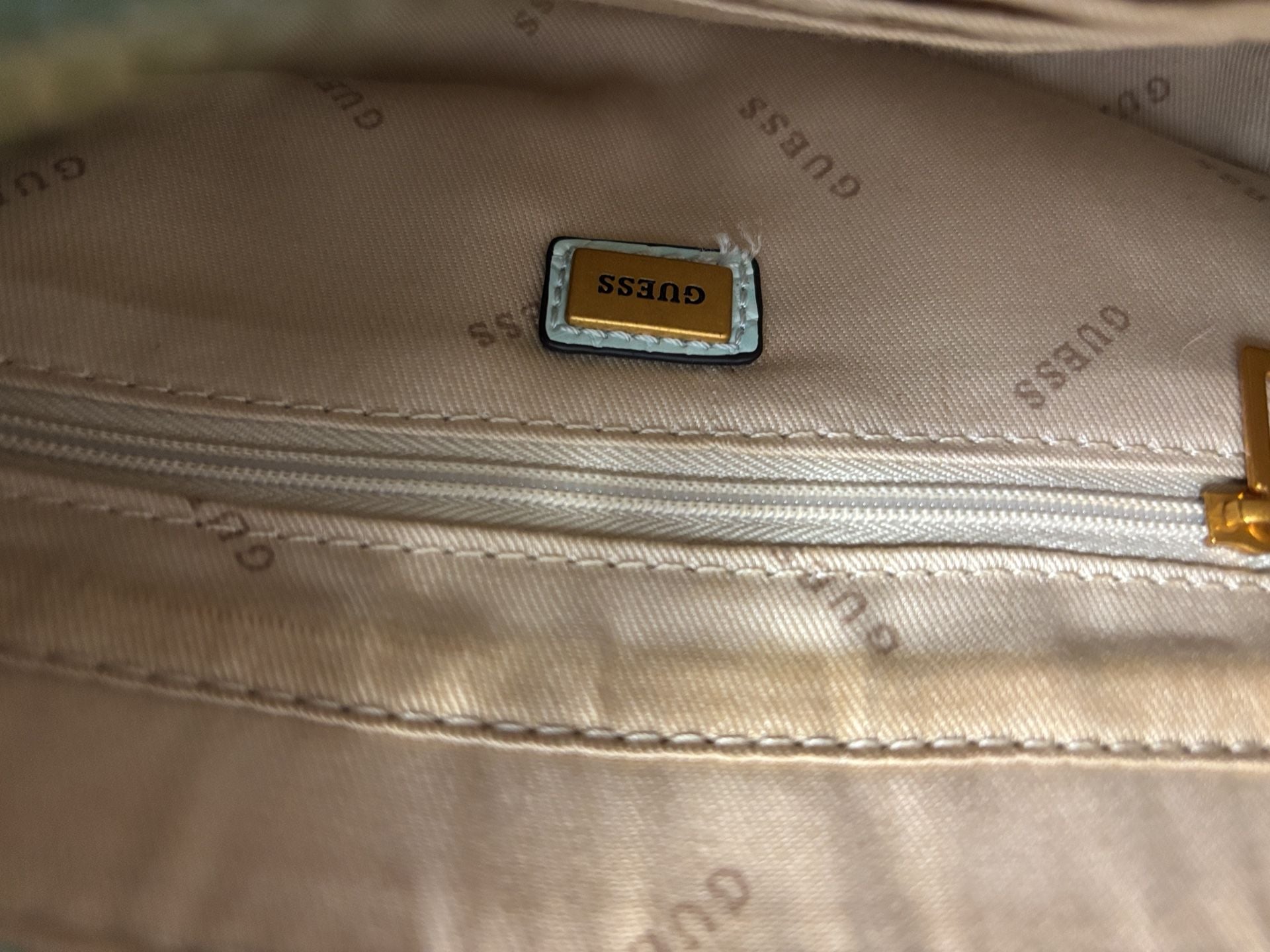 Guess Light Blue Croc Embossed Shoulder Bag Chain Strap 9