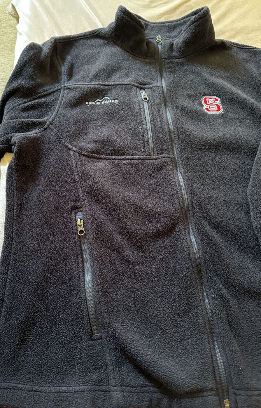 Eddie Bauer NC State Wolfpack Fleece Jacket Black Size L 3