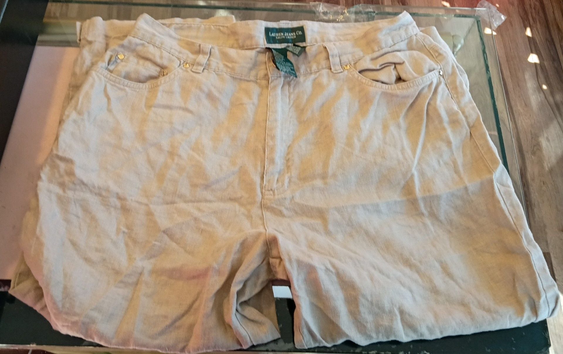 Lauren Jeans Co. Ralph Lauren Linen Pants Beige 1