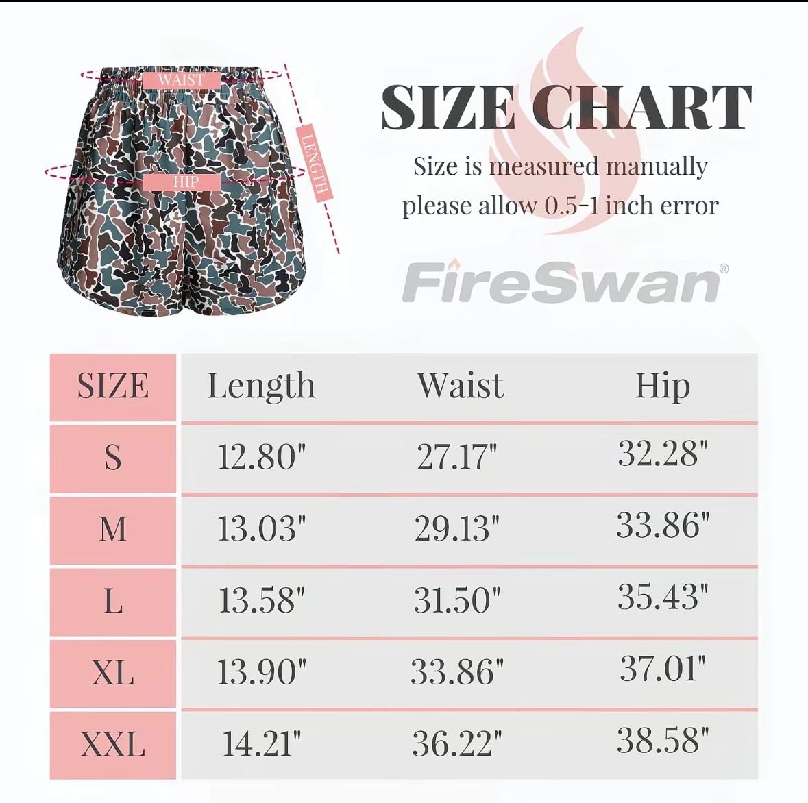 FireSwan 2-in-1 Athletic Shorts Size Small Camo 3