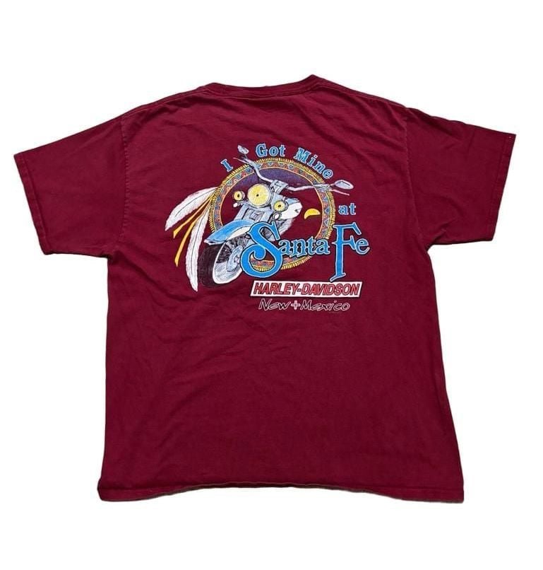 Harley-Davidson Santa Fe T-Shirt Size Large Red Graphic Tee 2